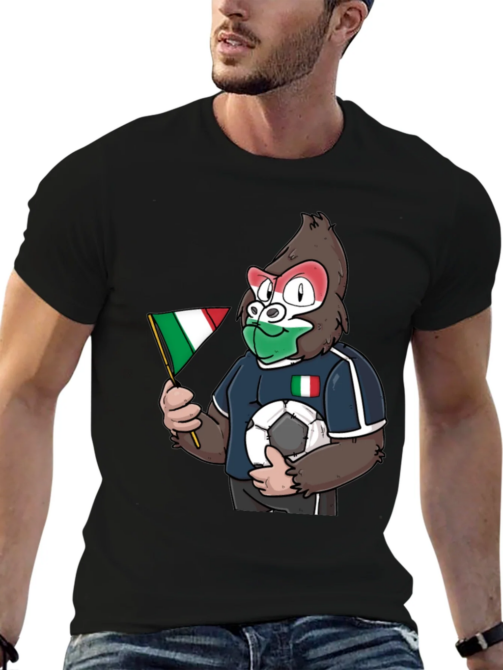 Italy Soccer Gorilla Fan T-Shirt product image 6