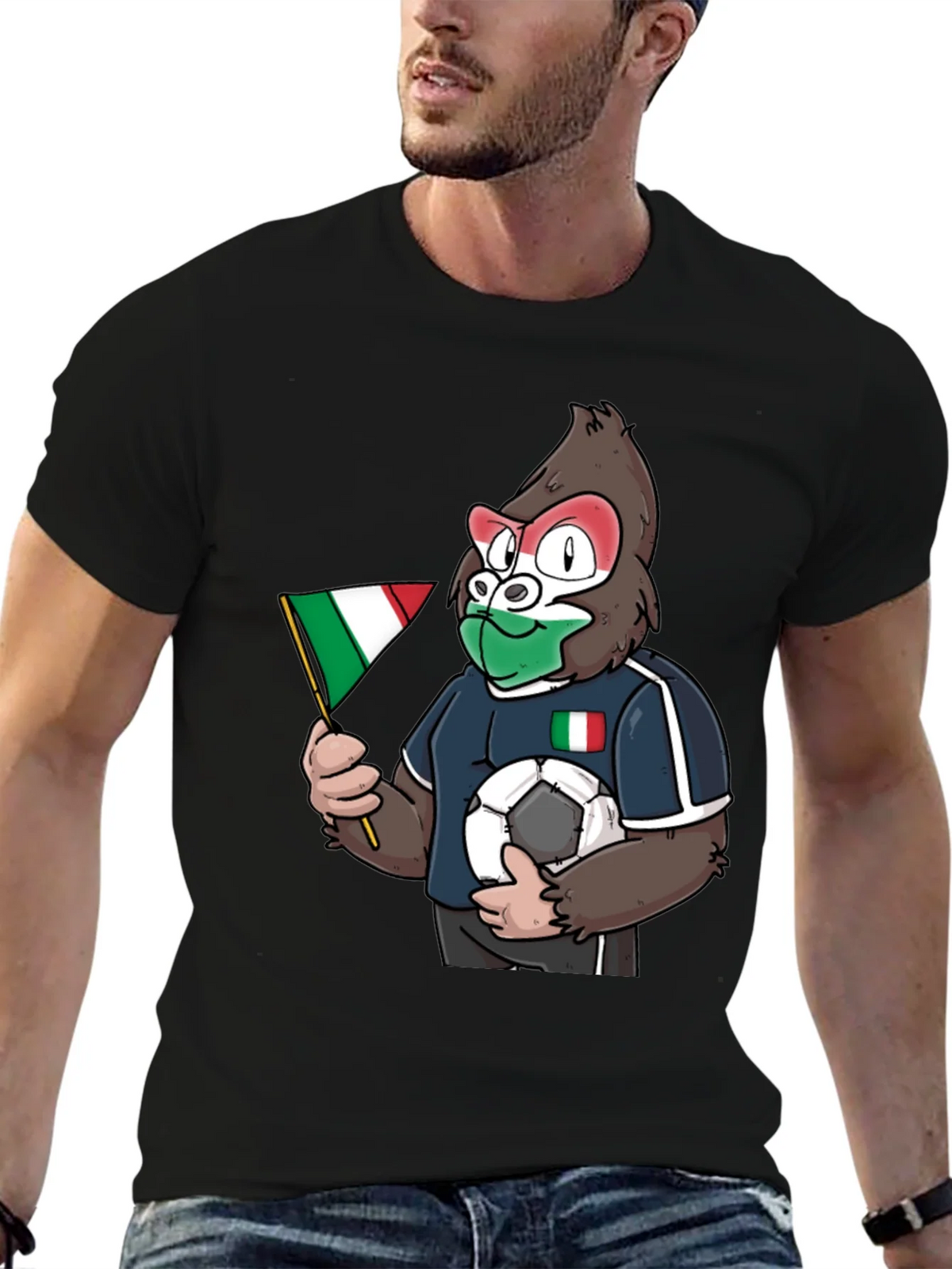 Italy Soccer Gorilla Fan T-Shirt product image 6