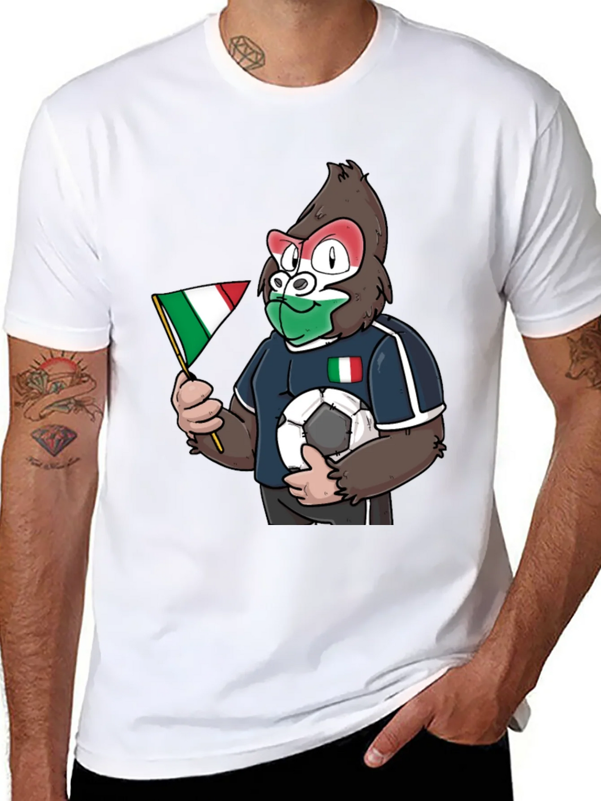 Italy Soccer Gorilla Fan T-Shirt product image 7