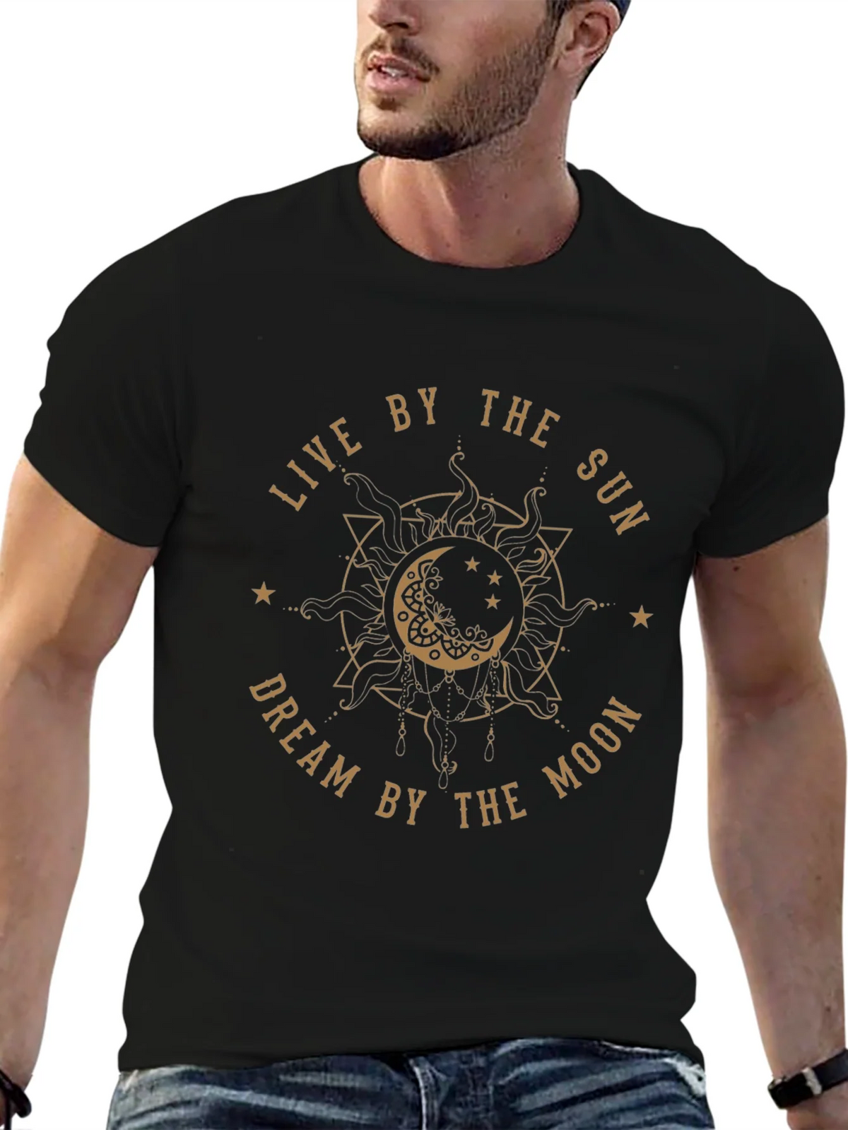 Sun & Moon Graphic Tee - Dreamy Black T-Shirt product image 6