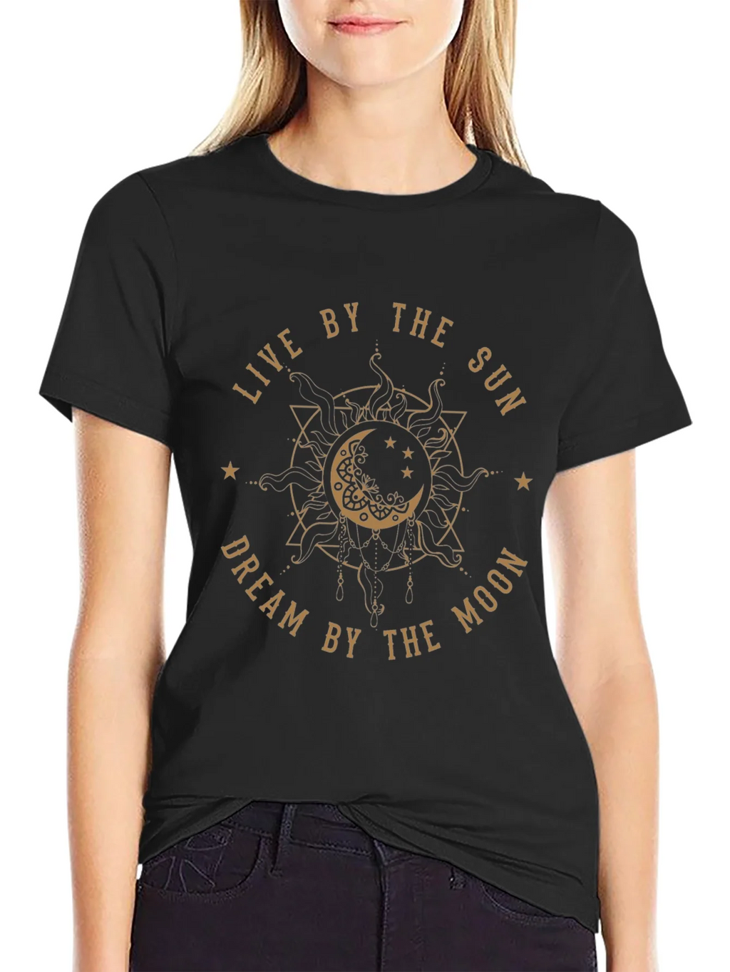 Sun & Moon Graphic Tee - Dreamy Black T-Shirt product image 2