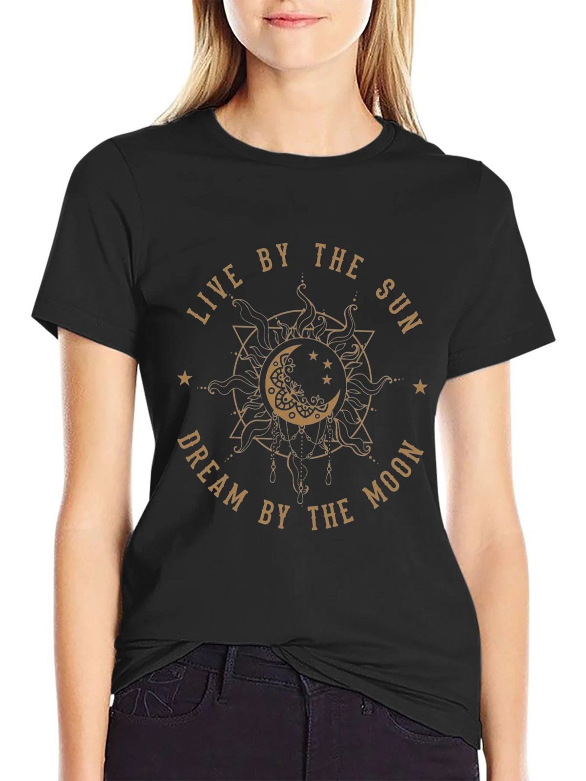 Sun & Moon Graphic Tee - Dreamy Black T-Shirt product image 2