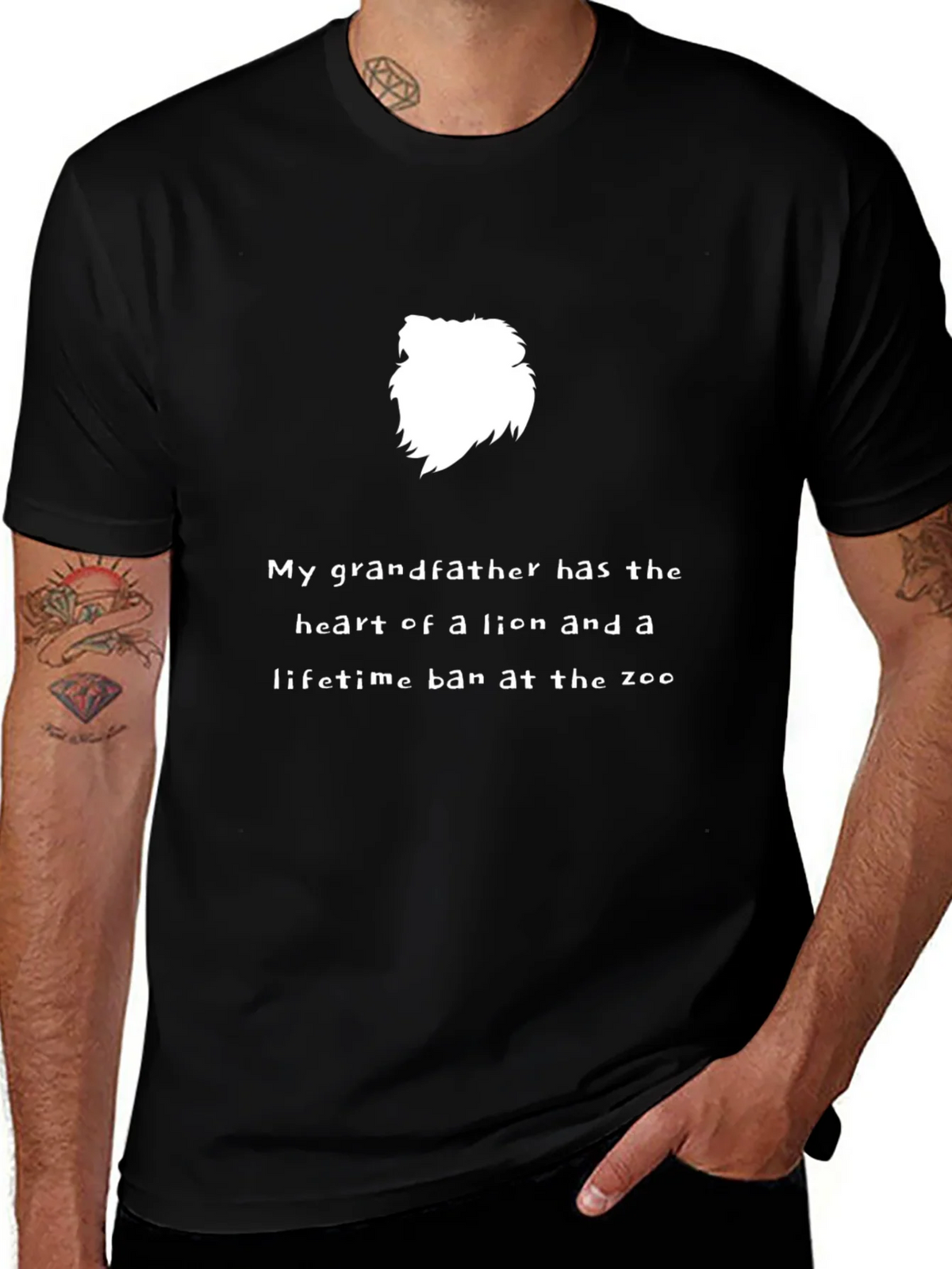 Lion Heart Grandfather Tee - Funny Zoo Ban Shirt product image 1