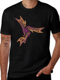 Abstract Swirl Graphic Tee - Black Casual T-Shirt product image 1