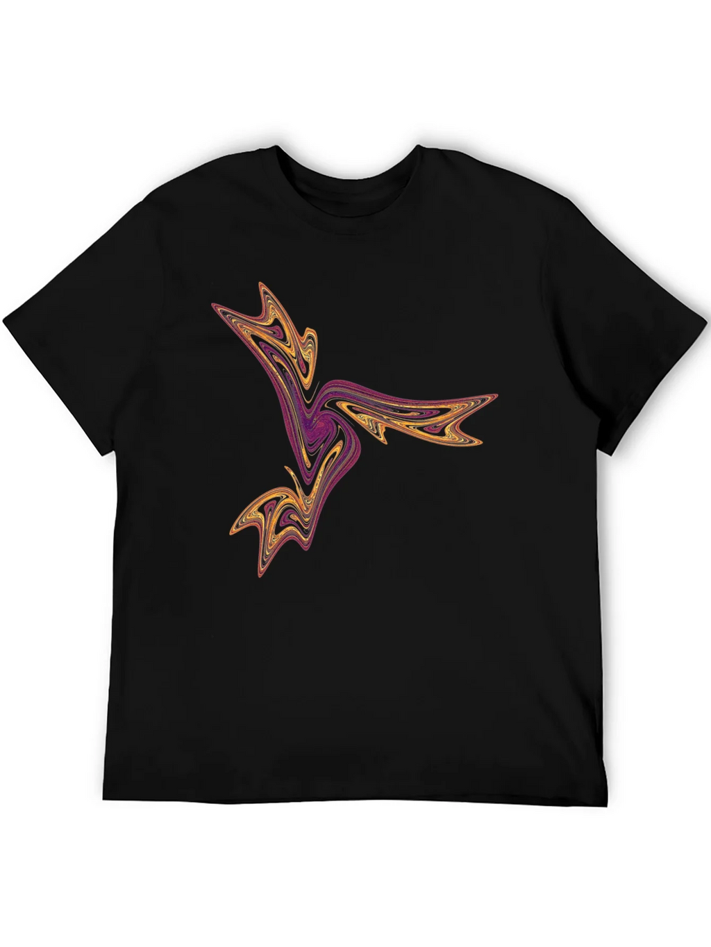Abstract Swirl Graphic Tee - Black Casual T-Shirt product image 5