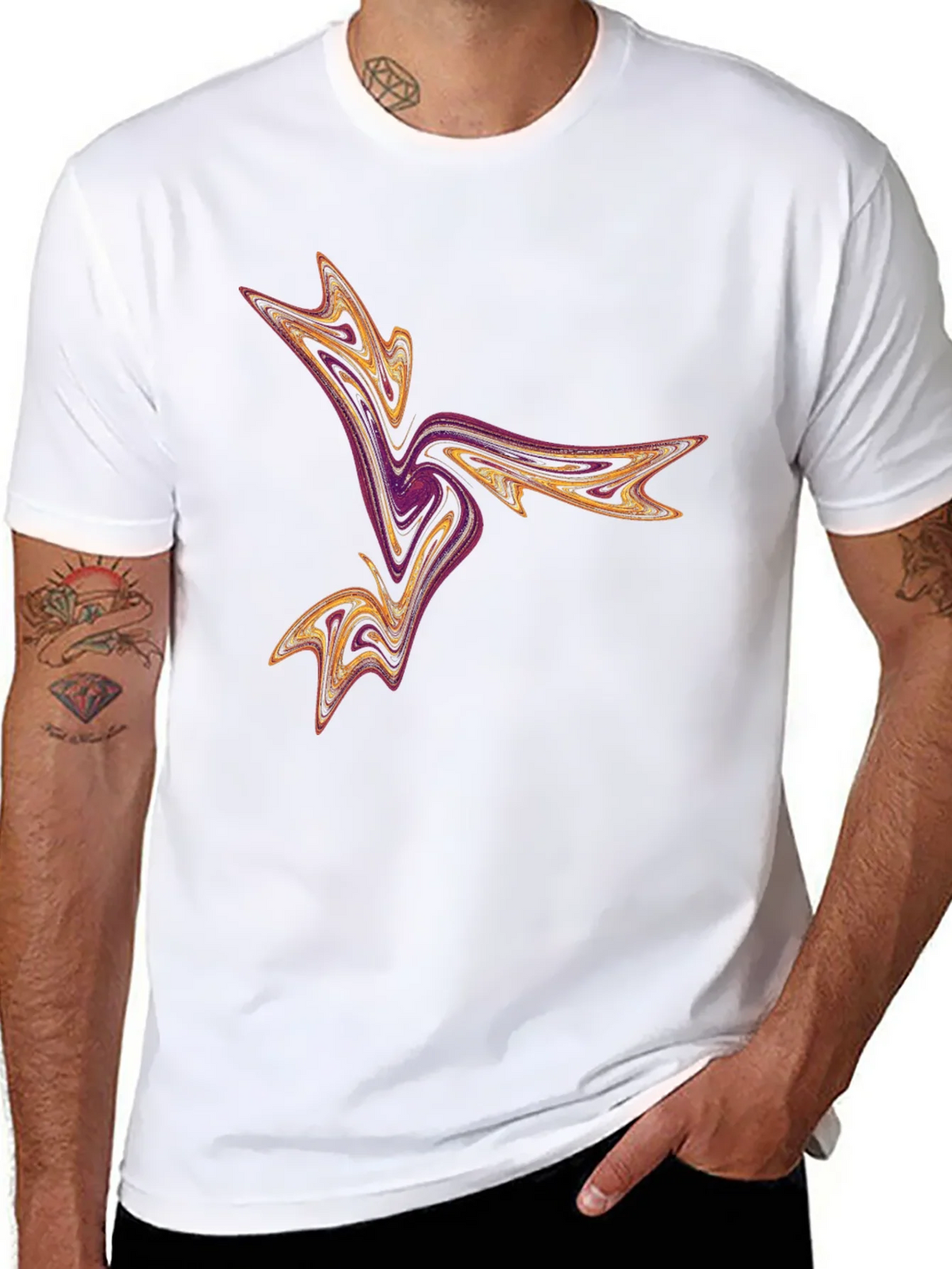 Abstract Swirl Graphic Tee - Black Casual T-Shirt product image 7