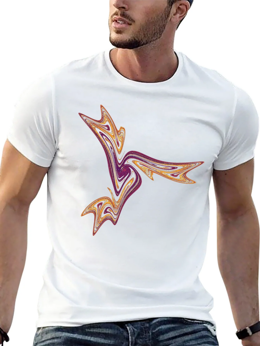 Abstract Swirl Graphic Tee - Black Casual T-Shirt product image 12