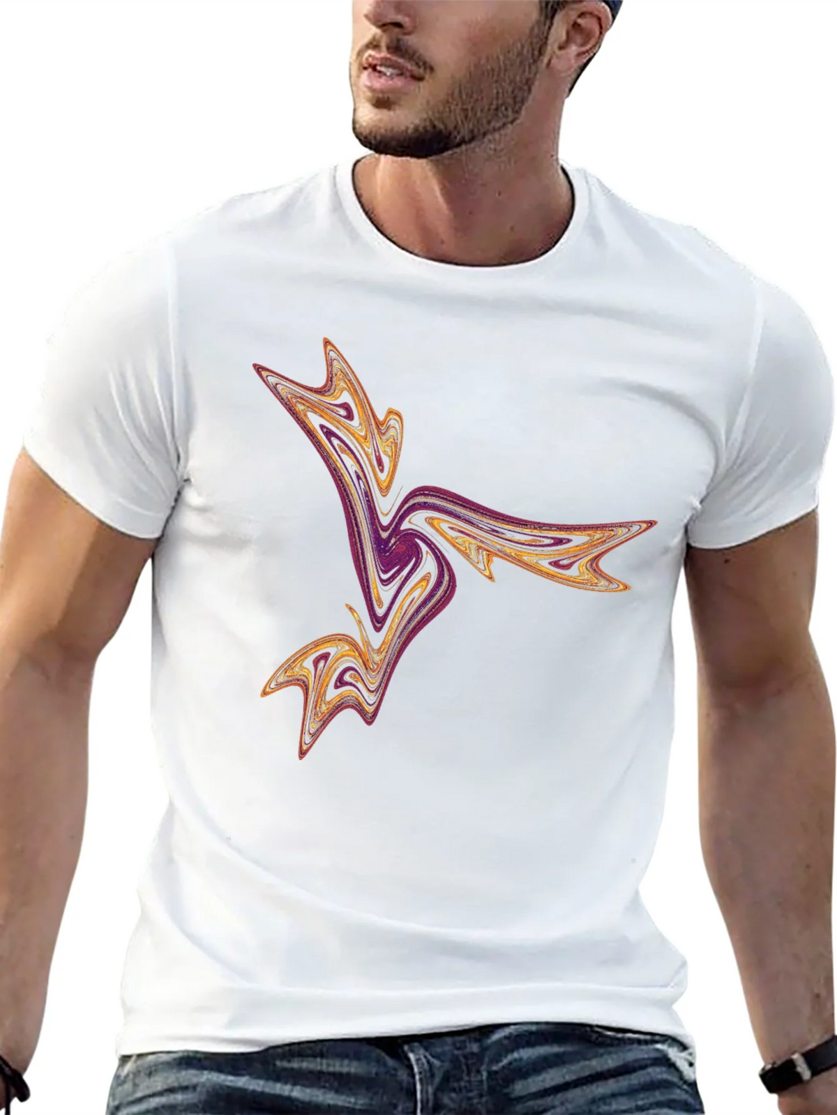 Abstract Swirl Graphic Tee - Black Casual T-Shirt product image 12