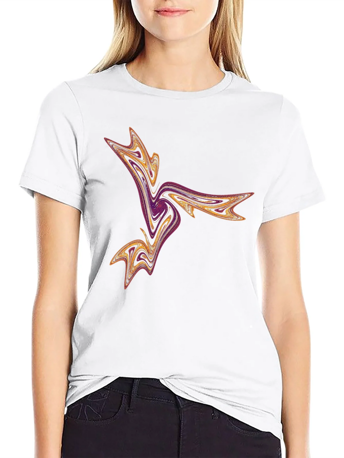 Abstract Swirl Graphic Tee - Black Casual T-Shirt product image 8
