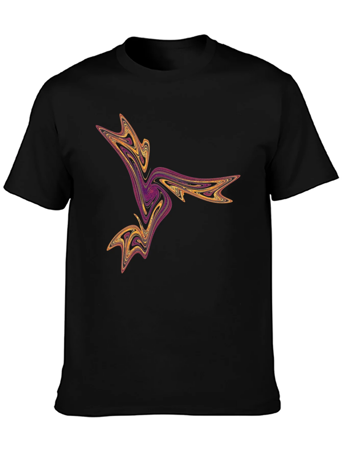 Abstract Swirl Graphic Tee - Black Casual T-Shirt product image 3
