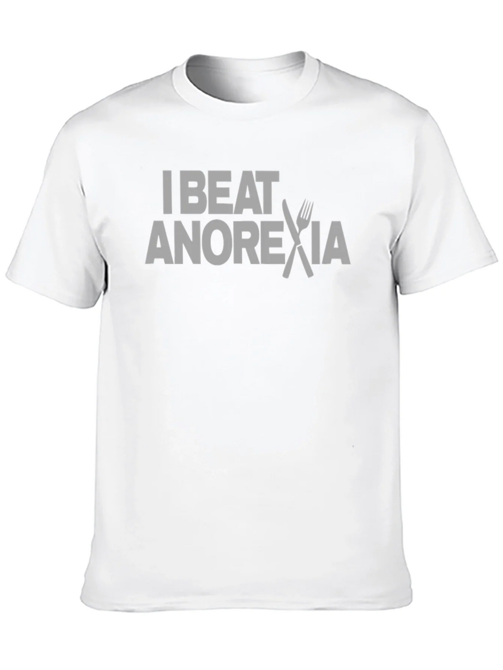 I Beat Anorexia Graphic Tee - Black Crew Neck T-Shirt product image 9