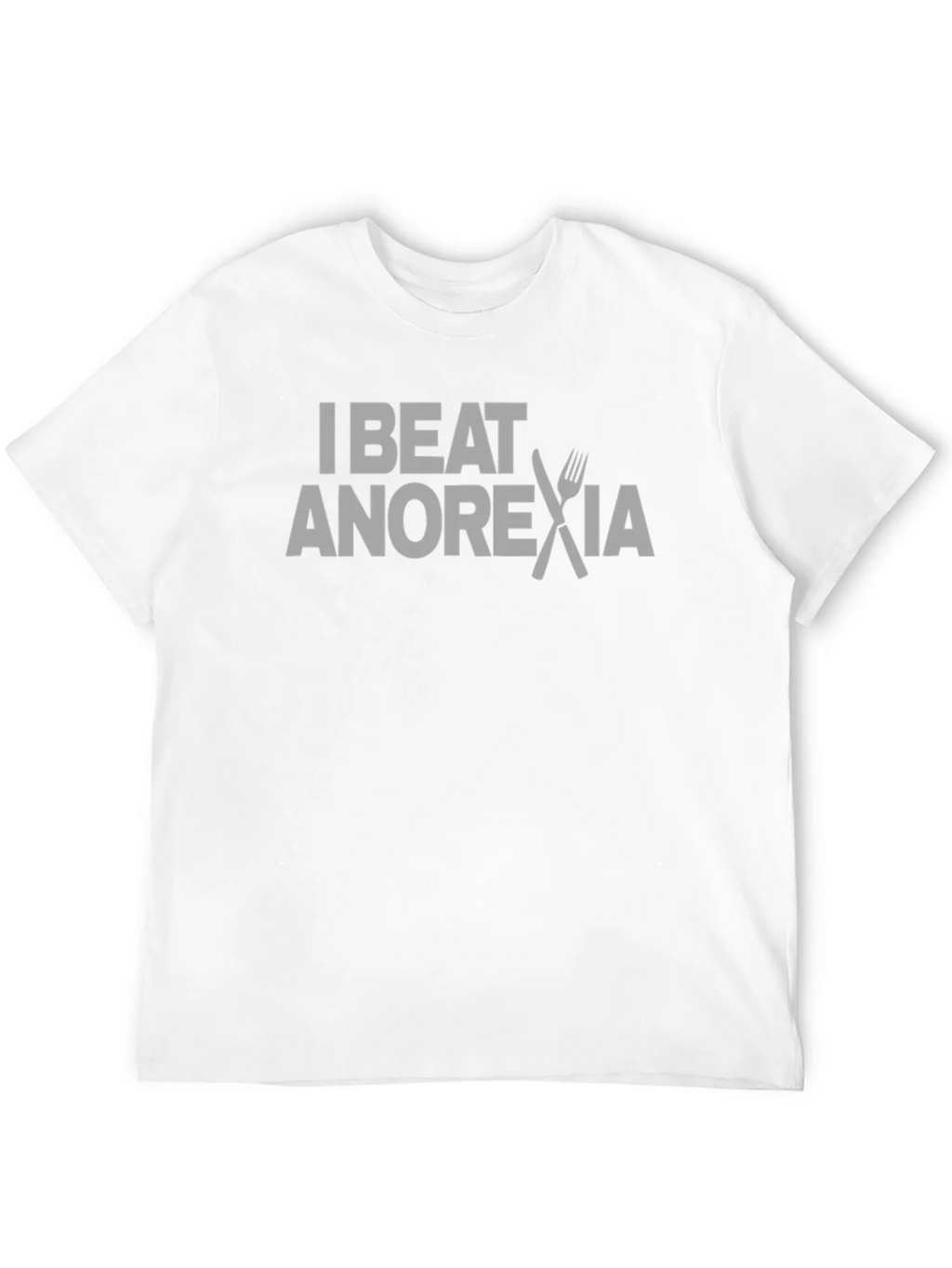 I Beat Anorexia Graphic Tee - Black Crew Neck T-Shirt product image 11