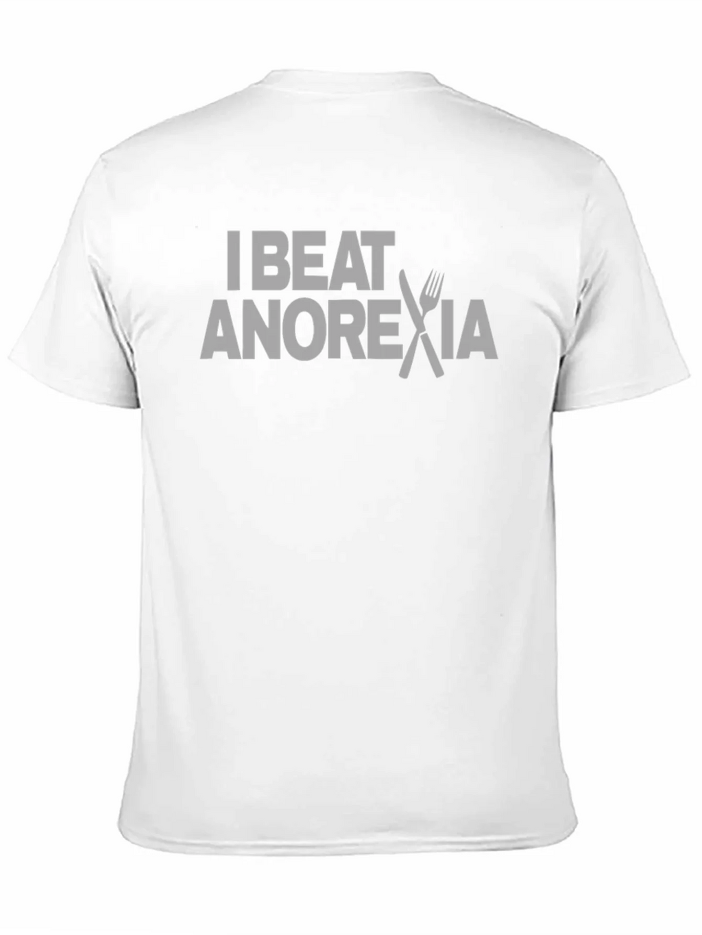 I Beat Anorexia Graphic Tee - Black Crew Neck T-Shirt product image 10