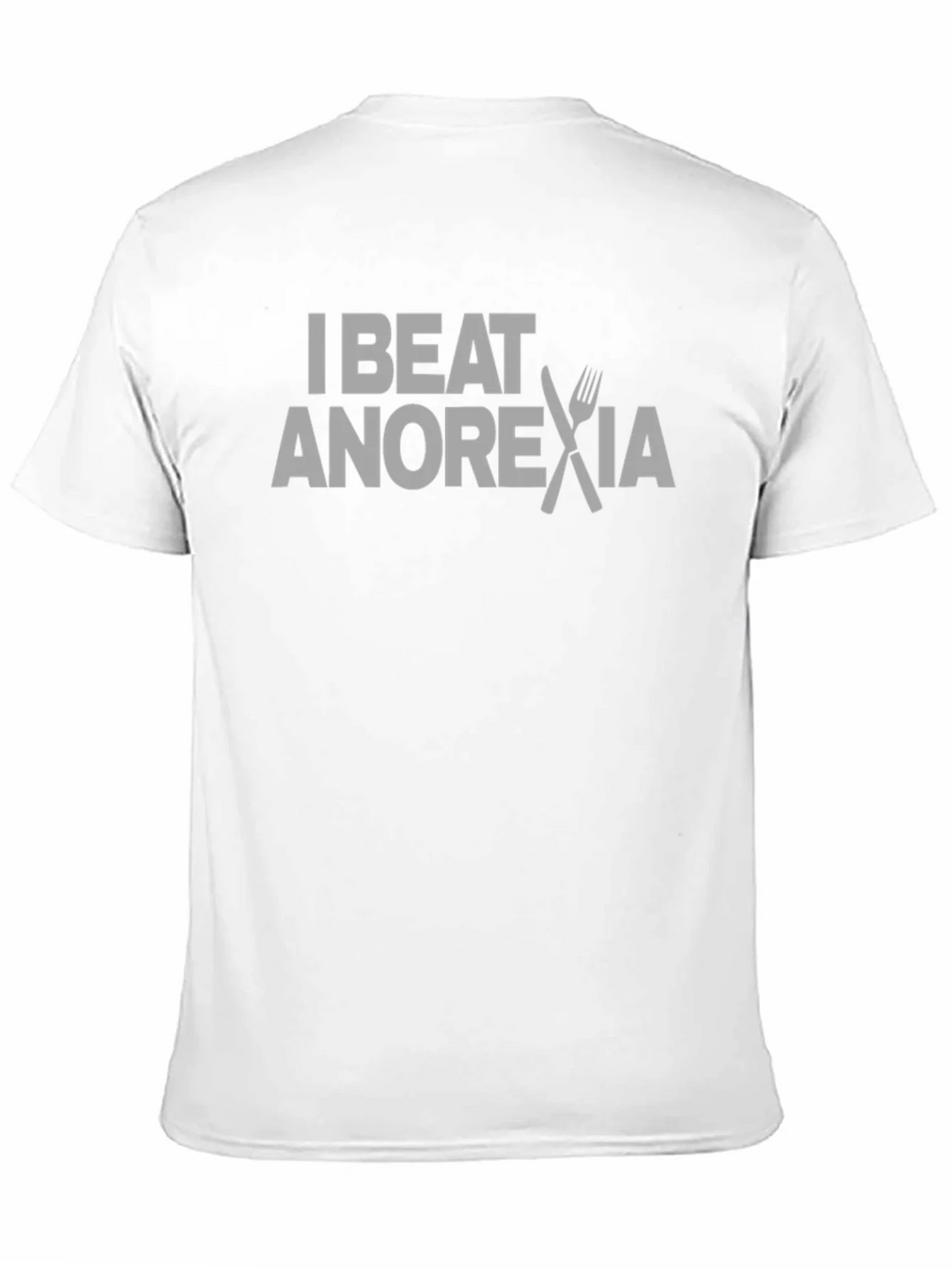 I Beat Anorexia Graphic Tee - Black Crew Neck T-Shirt product image 10
