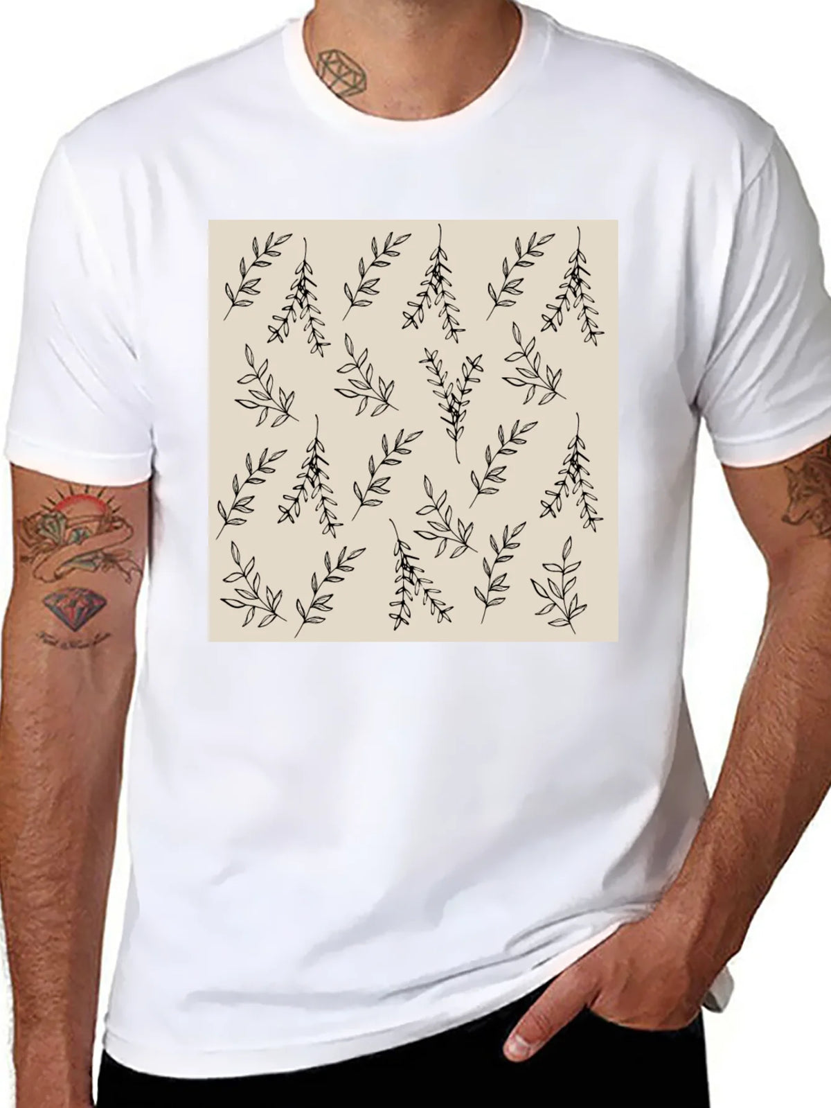 Botanical Print Crew Neck T-Shirt product image 7