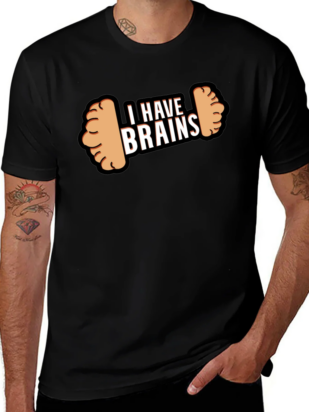 I Have Brains Dumbbell T-Shirt - Funny Gym Workout Tee product image 1
