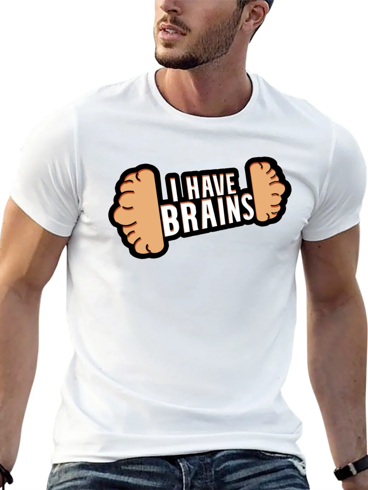 I Have Brains Dumbbell T-Shirt - Funny Gym Workout Tee product image 12