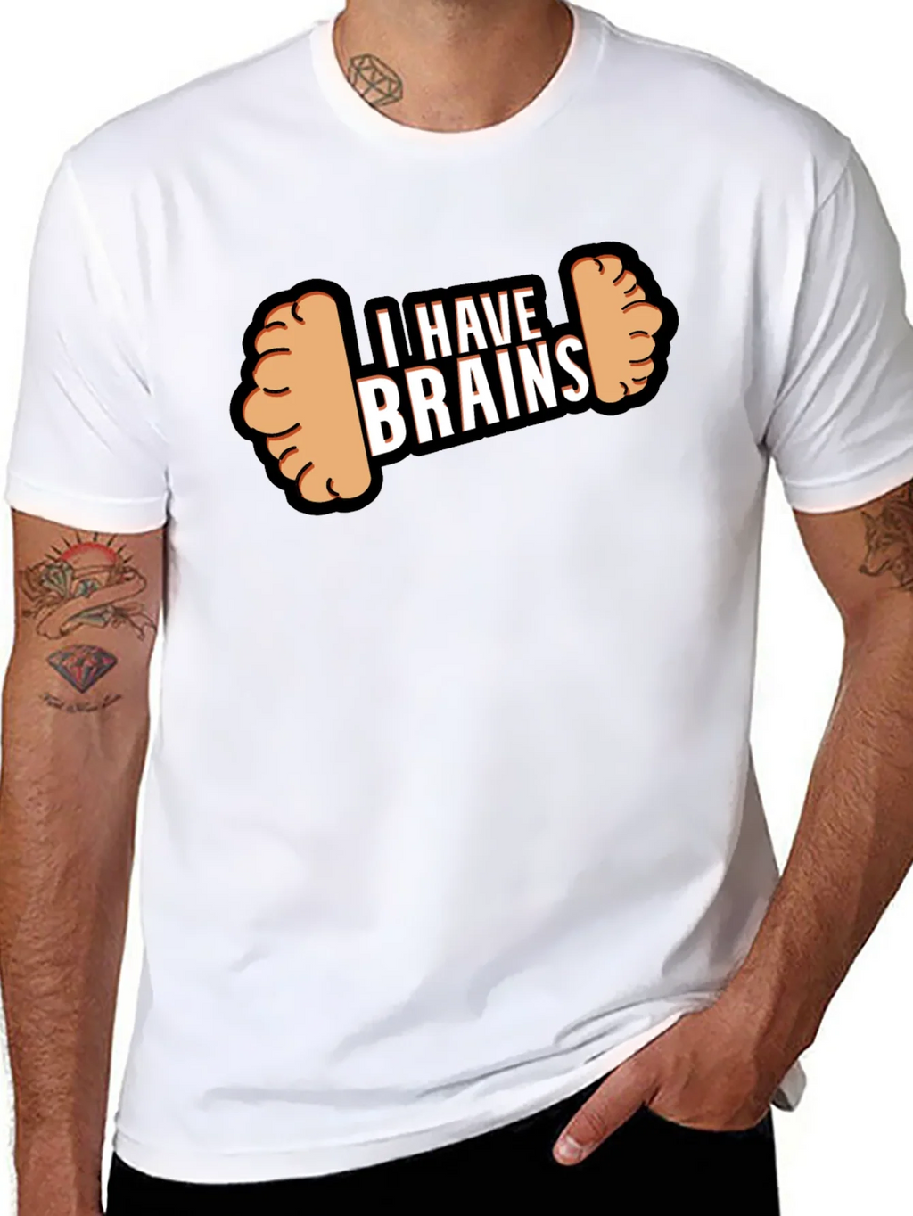 I Have Brains Dumbbell T-Shirt - Funny Gym Workout Tee product image 7
