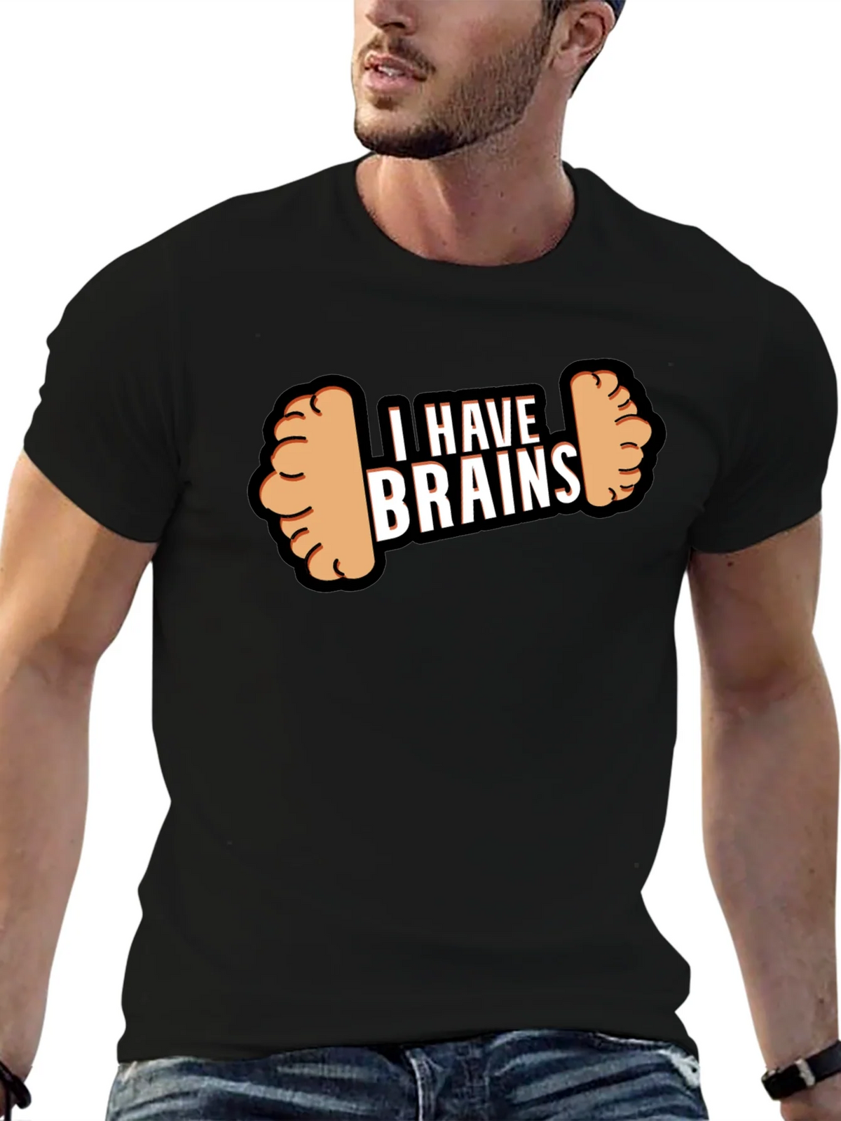 I Have Brains Dumbbell T-Shirt - Funny Gym Workout Tee product image 6