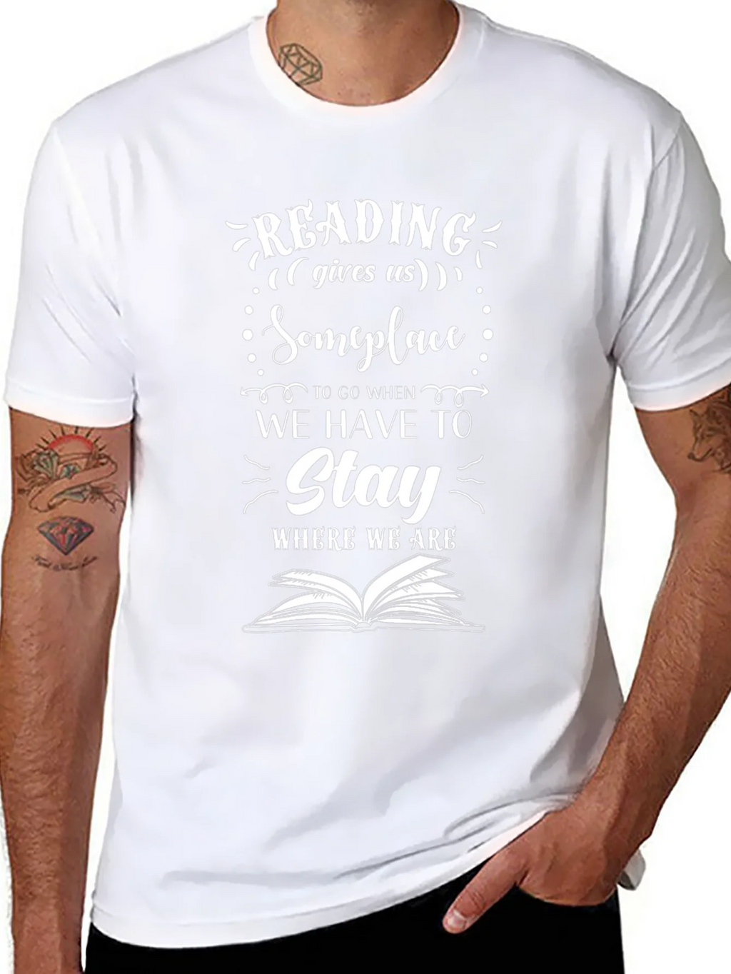 Reading Gives Us Someplace Black Graphic Tee product image 7