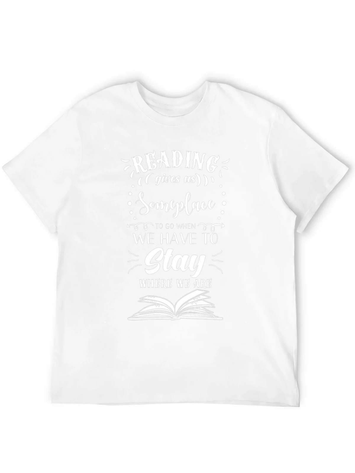 Reading Gives Us Someplace Black Graphic Tee product image 11