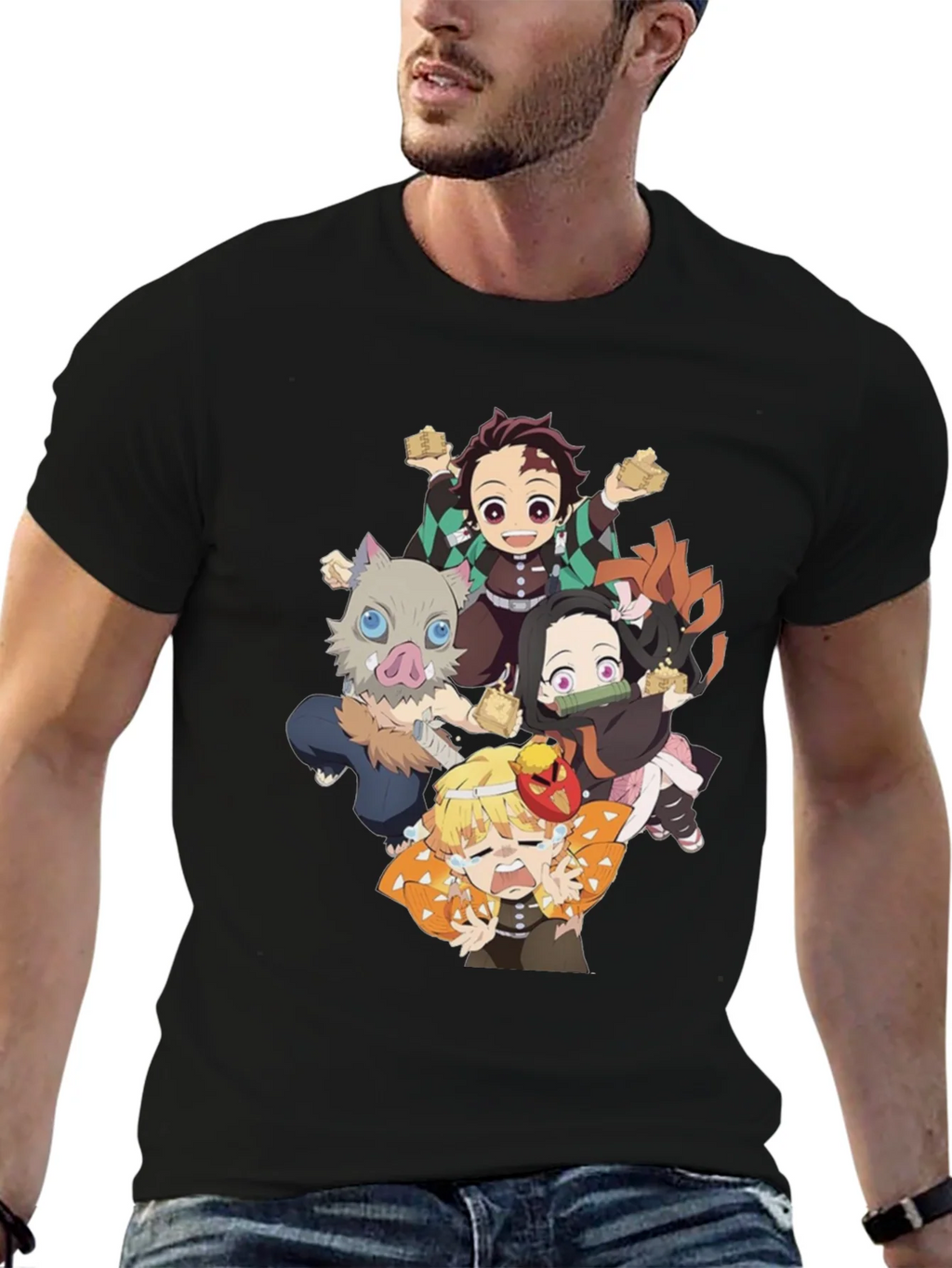 Anime Character Graphic Print Black T-Shirt product image 6
