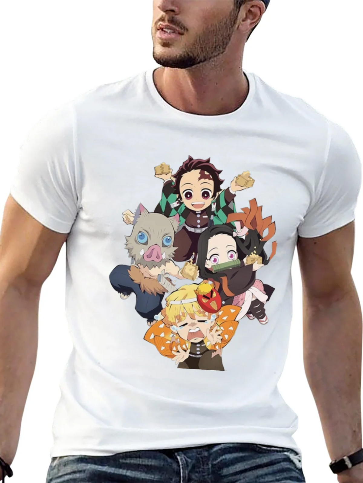 Anime Character Graphic Print Black T-Shirt product image 12
