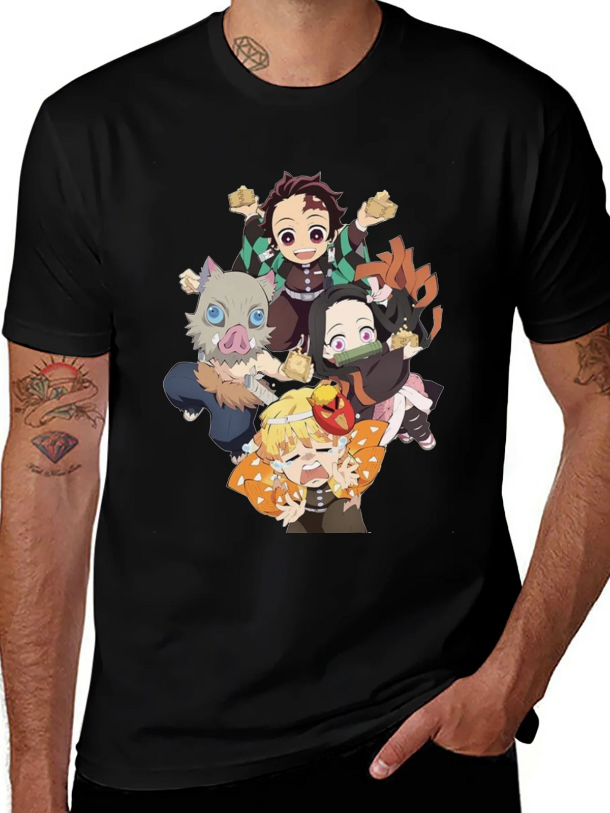 Anime Character Graphic Print Black T-Shirt product image 1