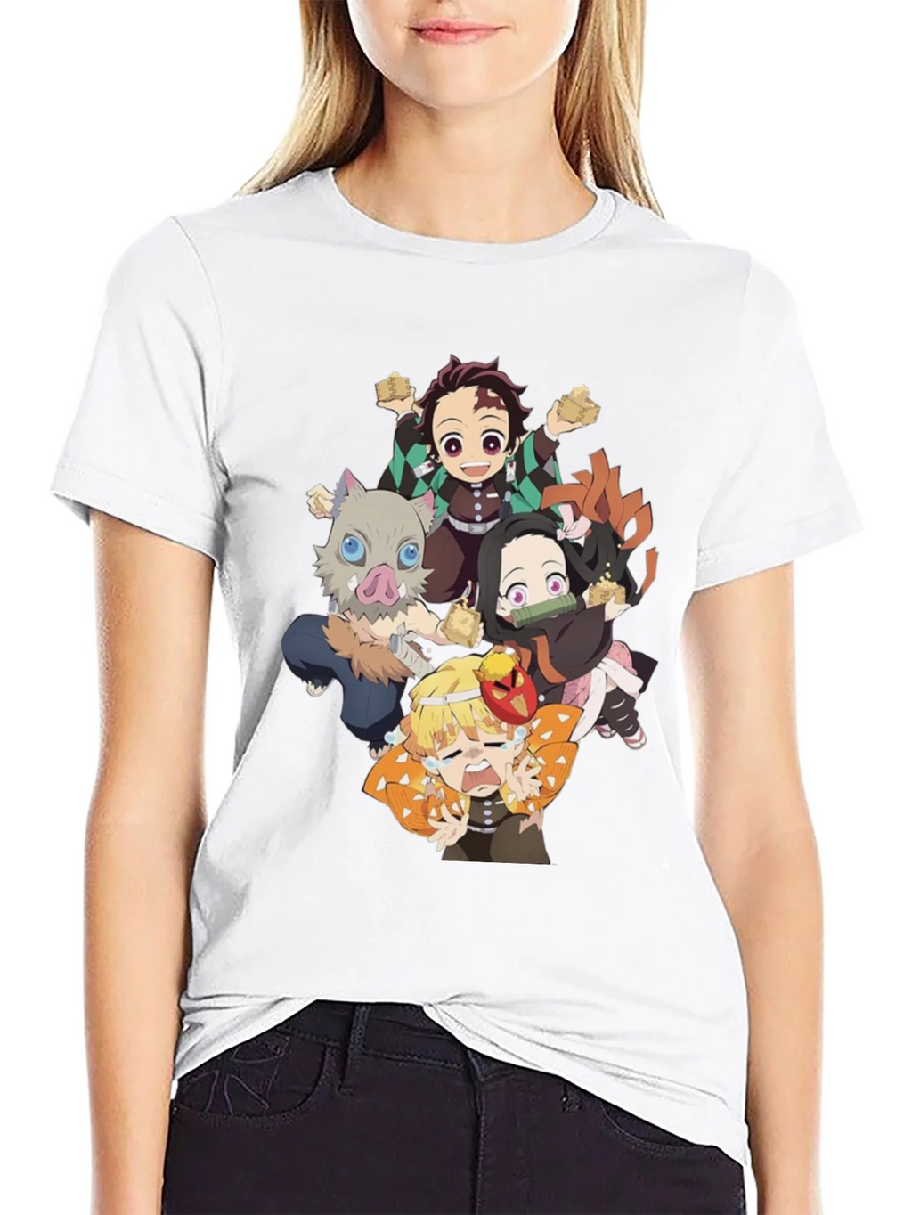 Anime Character Graphic Print Black T-Shirt product image 8