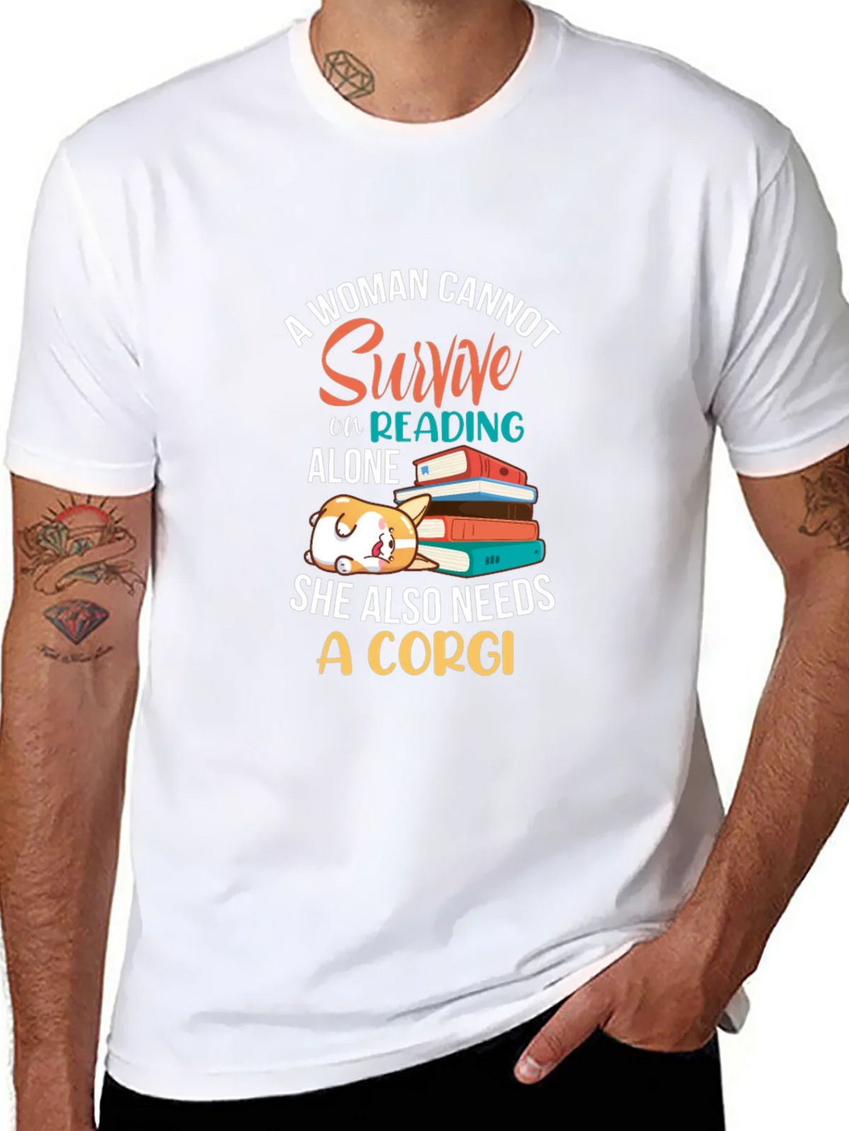 Corgi and Books Womens Graphic Tee product image 7