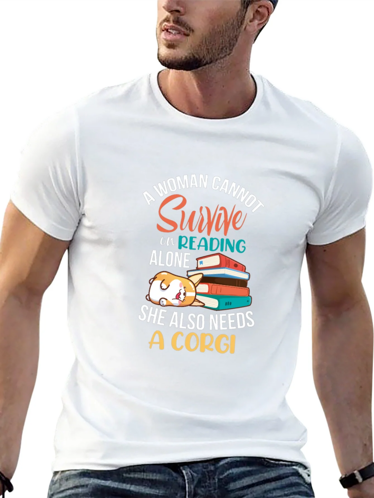 Corgi and Books Womens Graphic Tee product image 12
