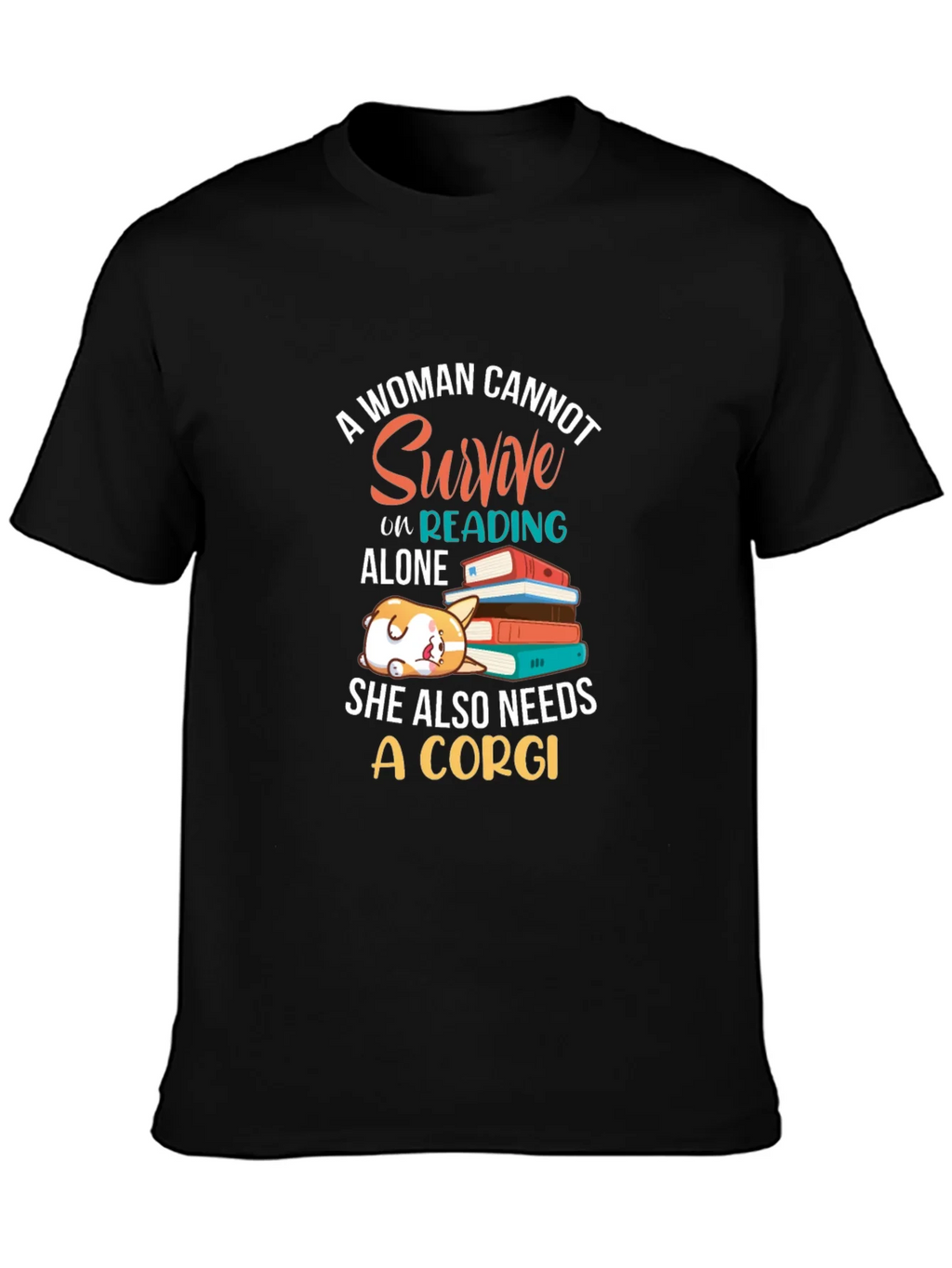 Corgi and Books Womens Graphic Tee product image 3