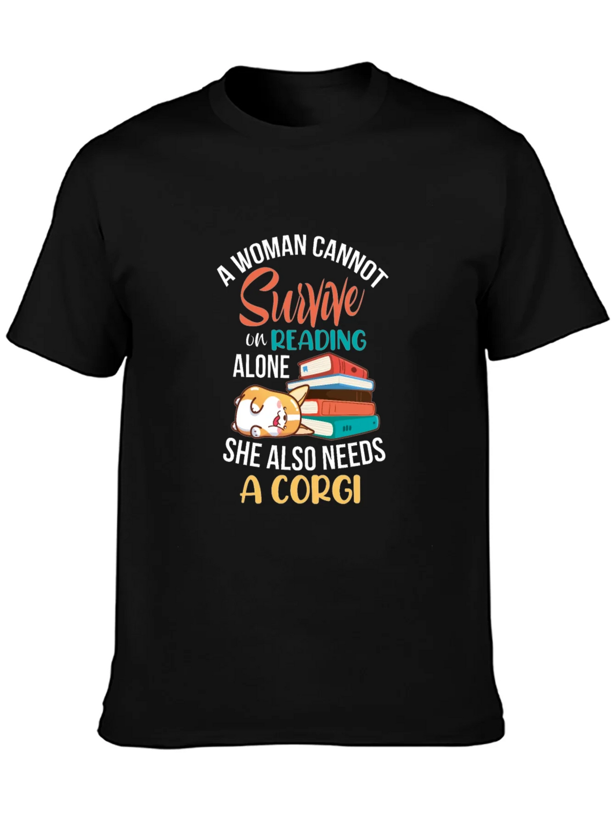 Corgi and Books Womens Graphic Tee product image 3