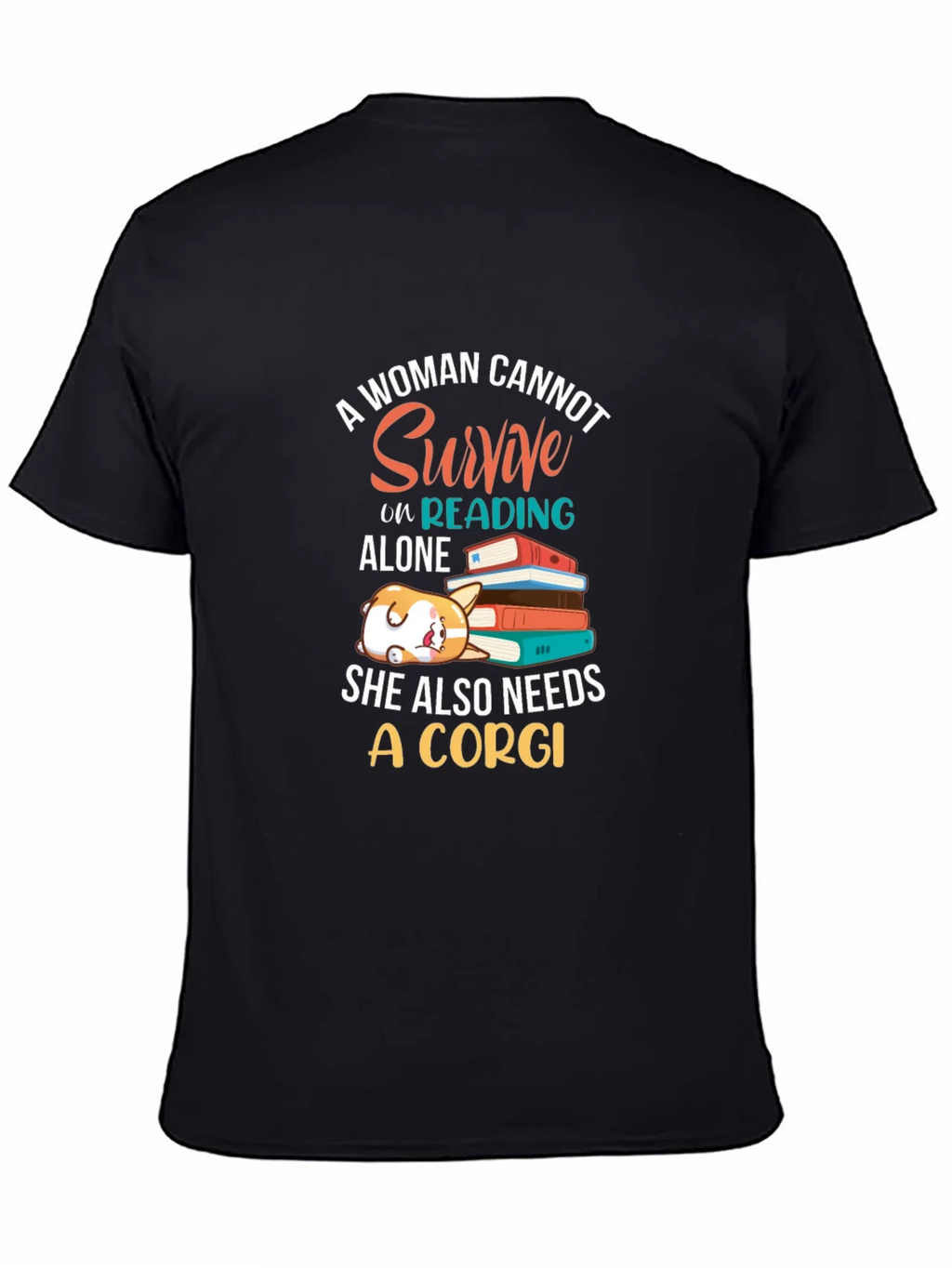 Corgi and Books Womens Graphic Tee product image 4