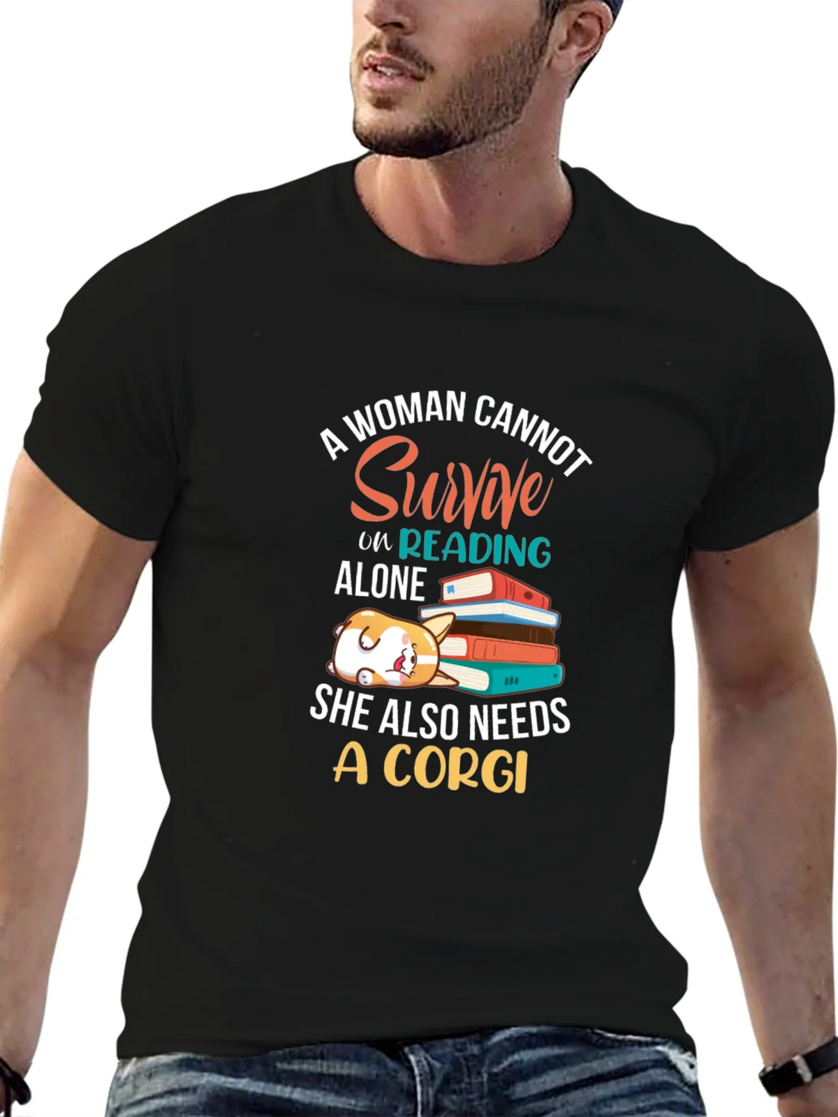 Corgi and Books Womens Graphic Tee product image 6