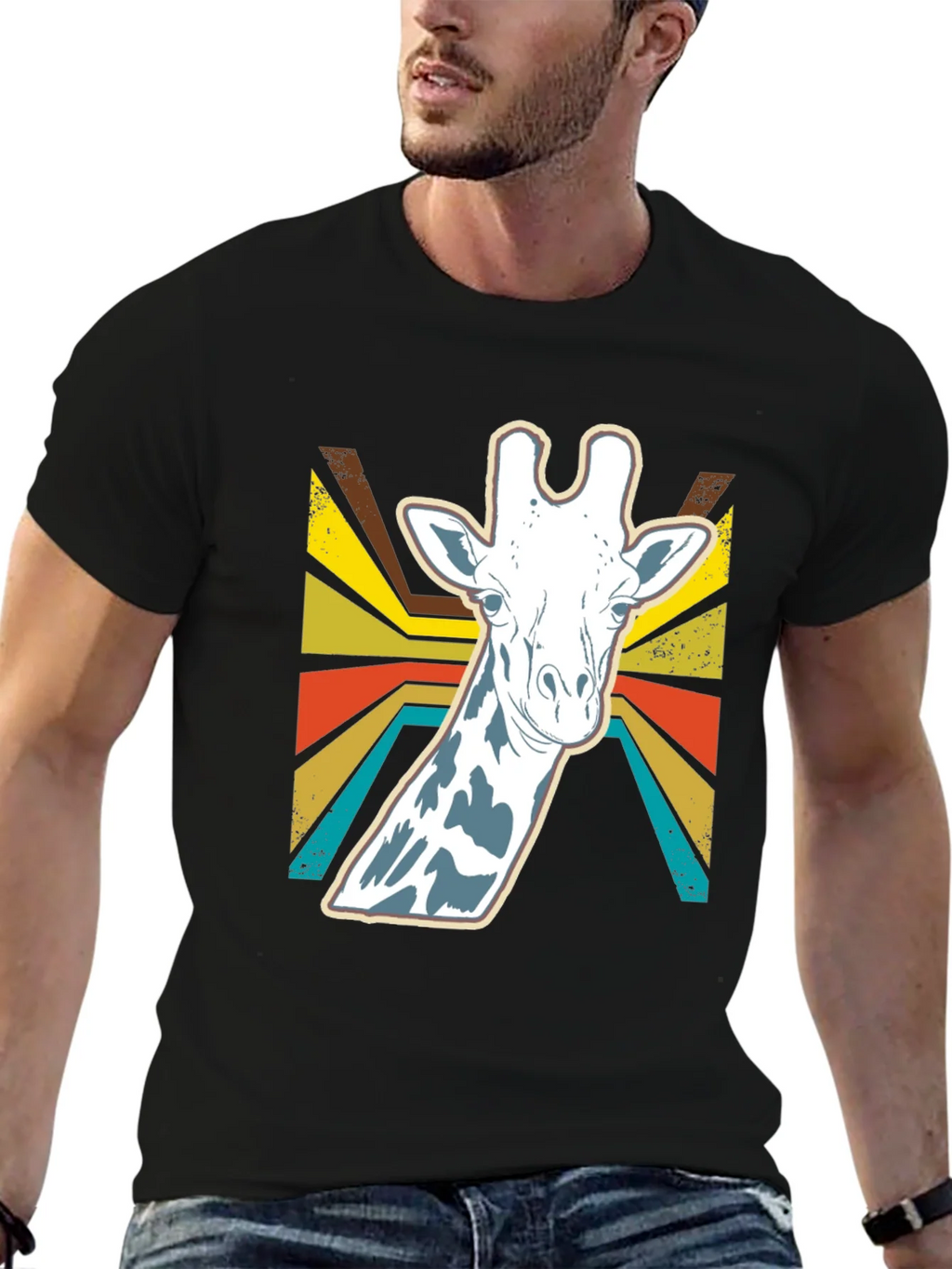 Retro Giraffe Graphic Tee - Stylish Animal Print Shirt product image 6