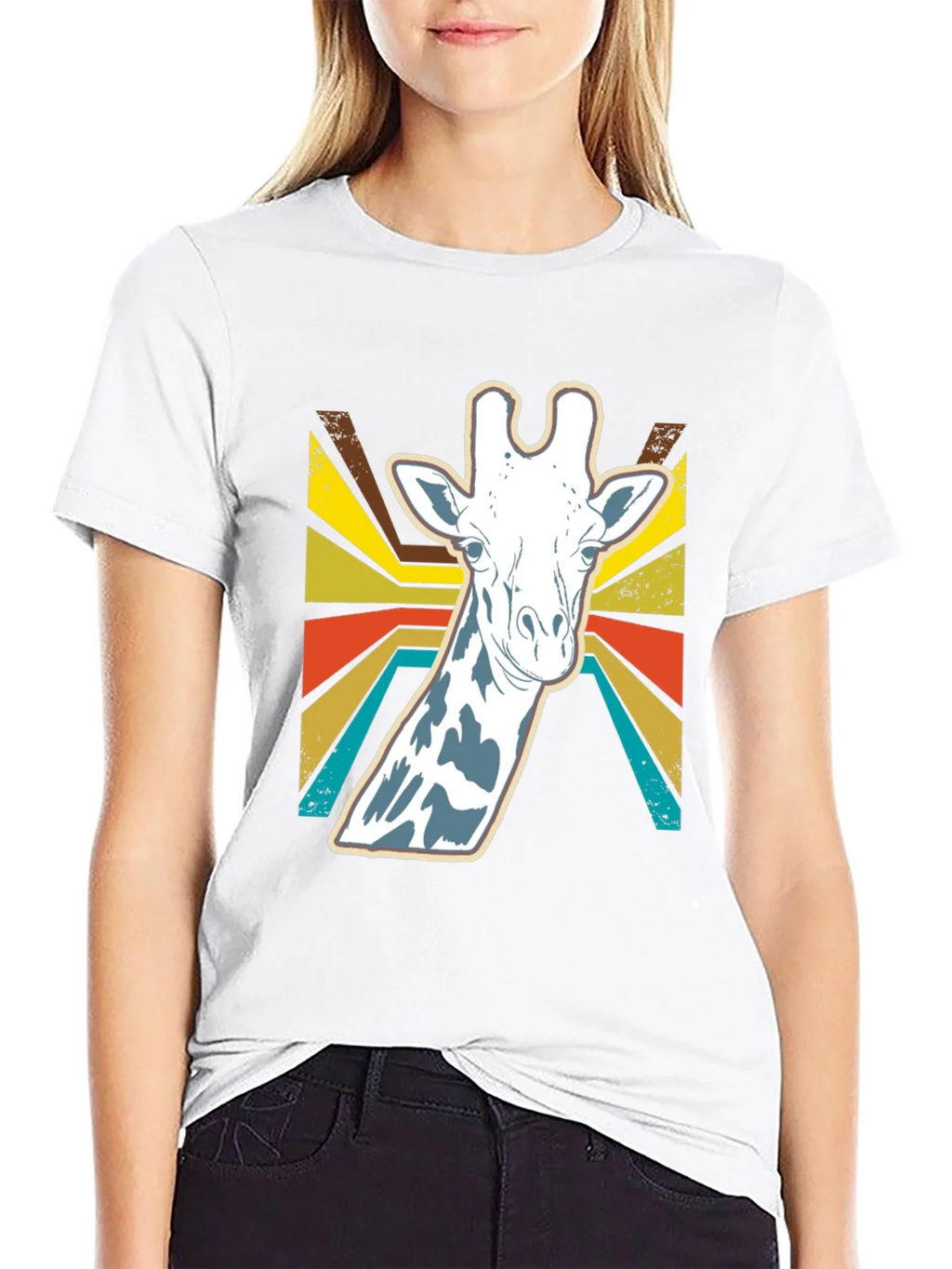 Retro Giraffe Graphic Tee - Stylish Animal Print Shirt product image 8