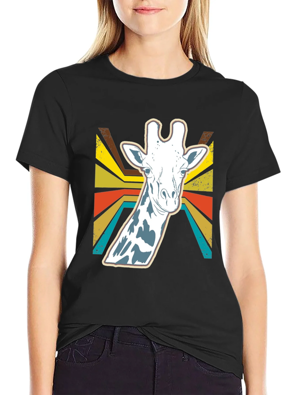 Retro Giraffe Graphic Tee - Stylish Animal Print Shirt product image 2