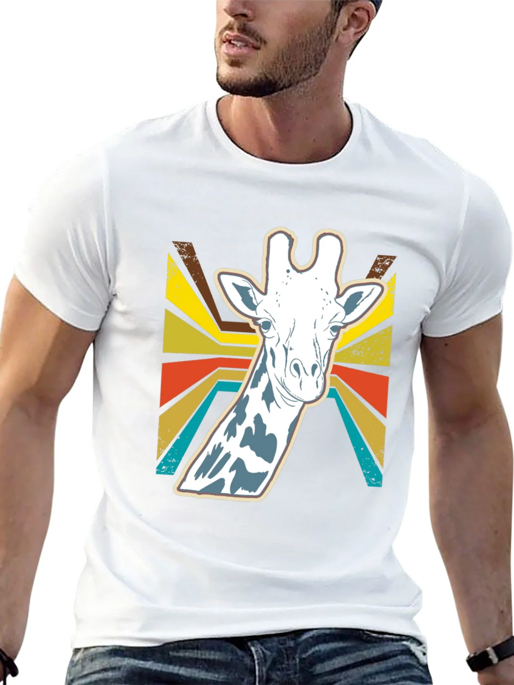 Retro Giraffe Graphic Tee - Stylish Animal Print Shirt product image 12