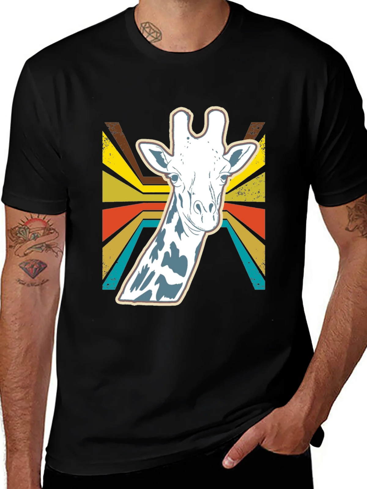 Retro Giraffe Graphic Tee - Stylish Animal Print Shirt product image 1