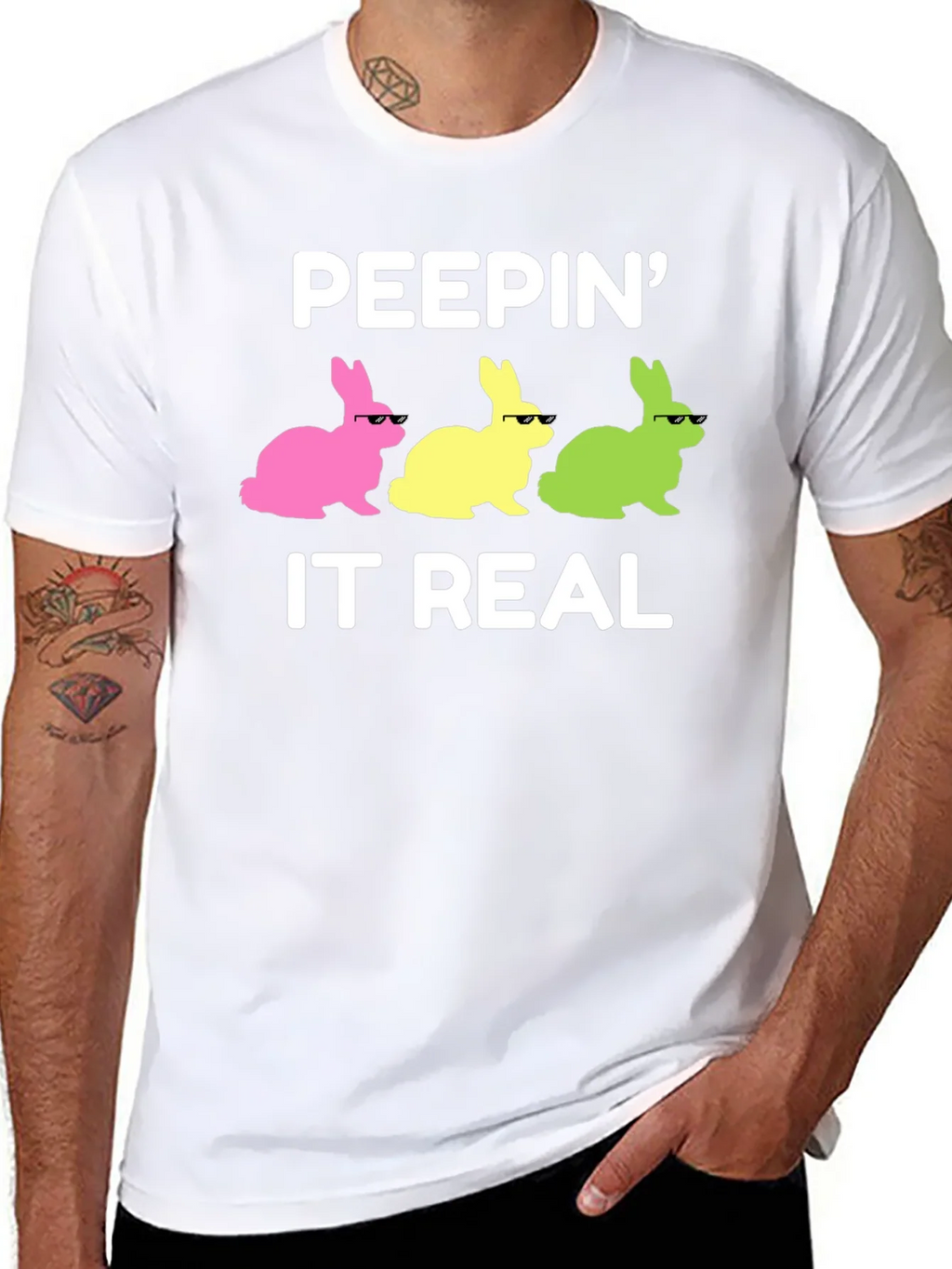 Peepin It Real Easter Bunny T-Shirt product image 7