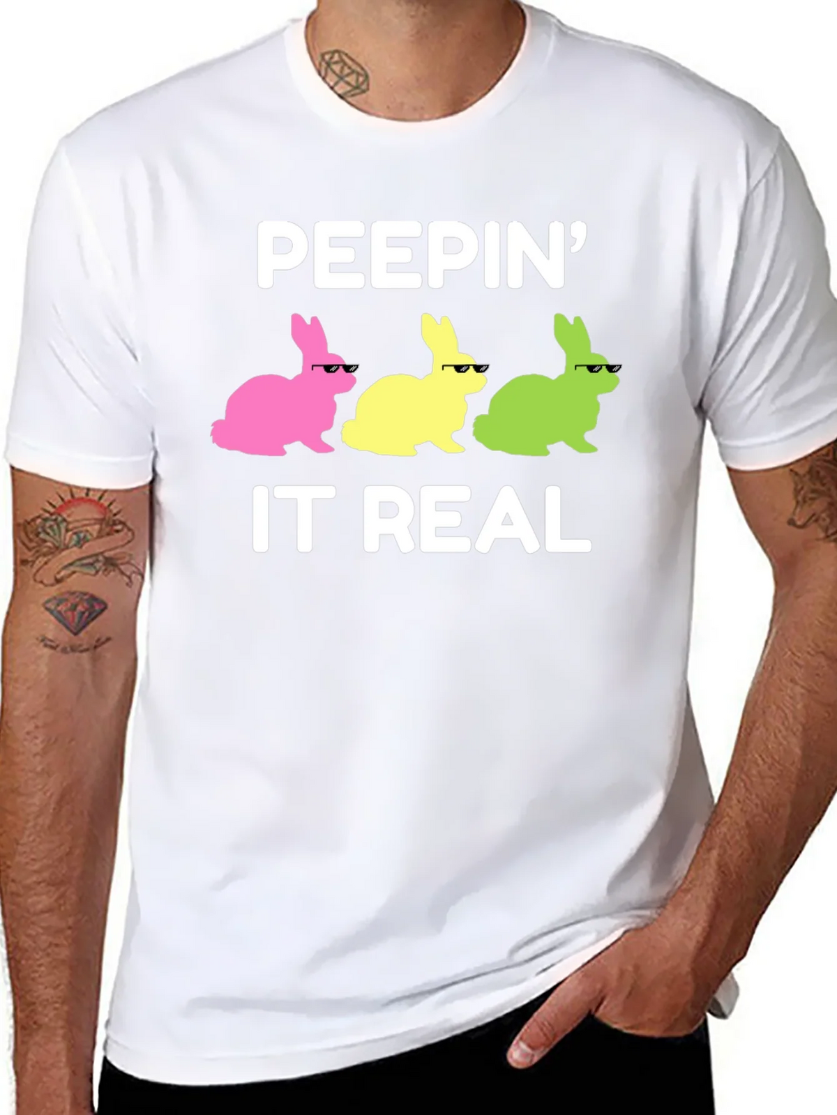Peepin It Real Easter Bunny T-Shirt product image 7