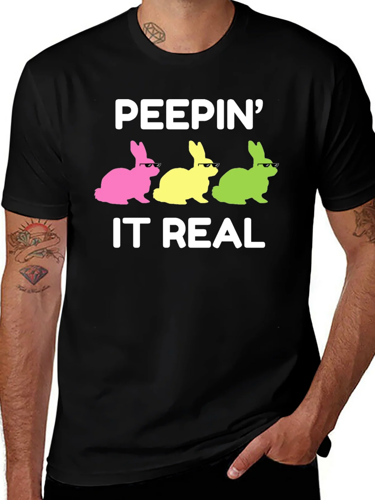 Peepin It Real Easter Bunny T-Shirt product image 1