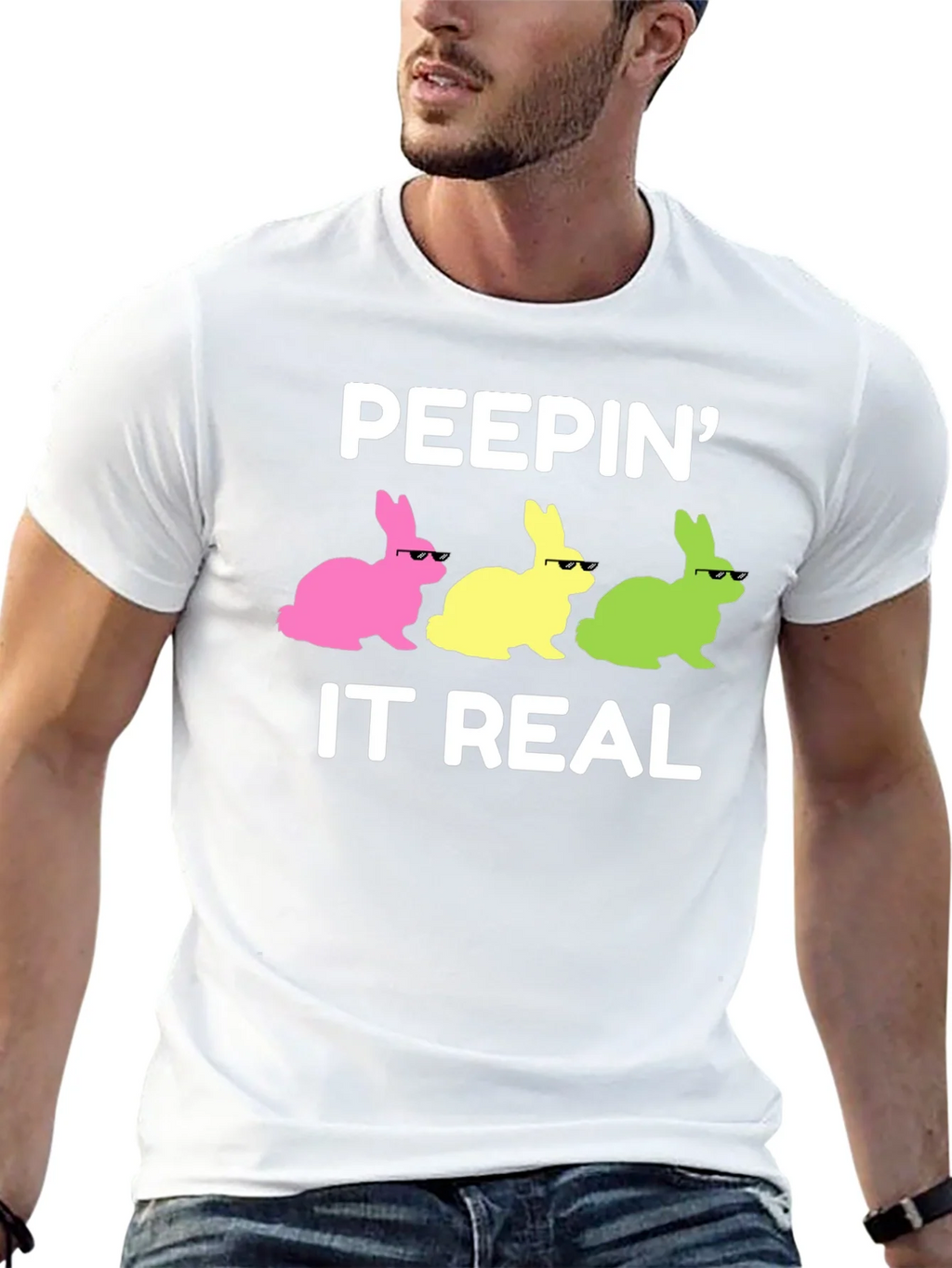 Peepin It Real Easter Bunny T-Shirt product image 12