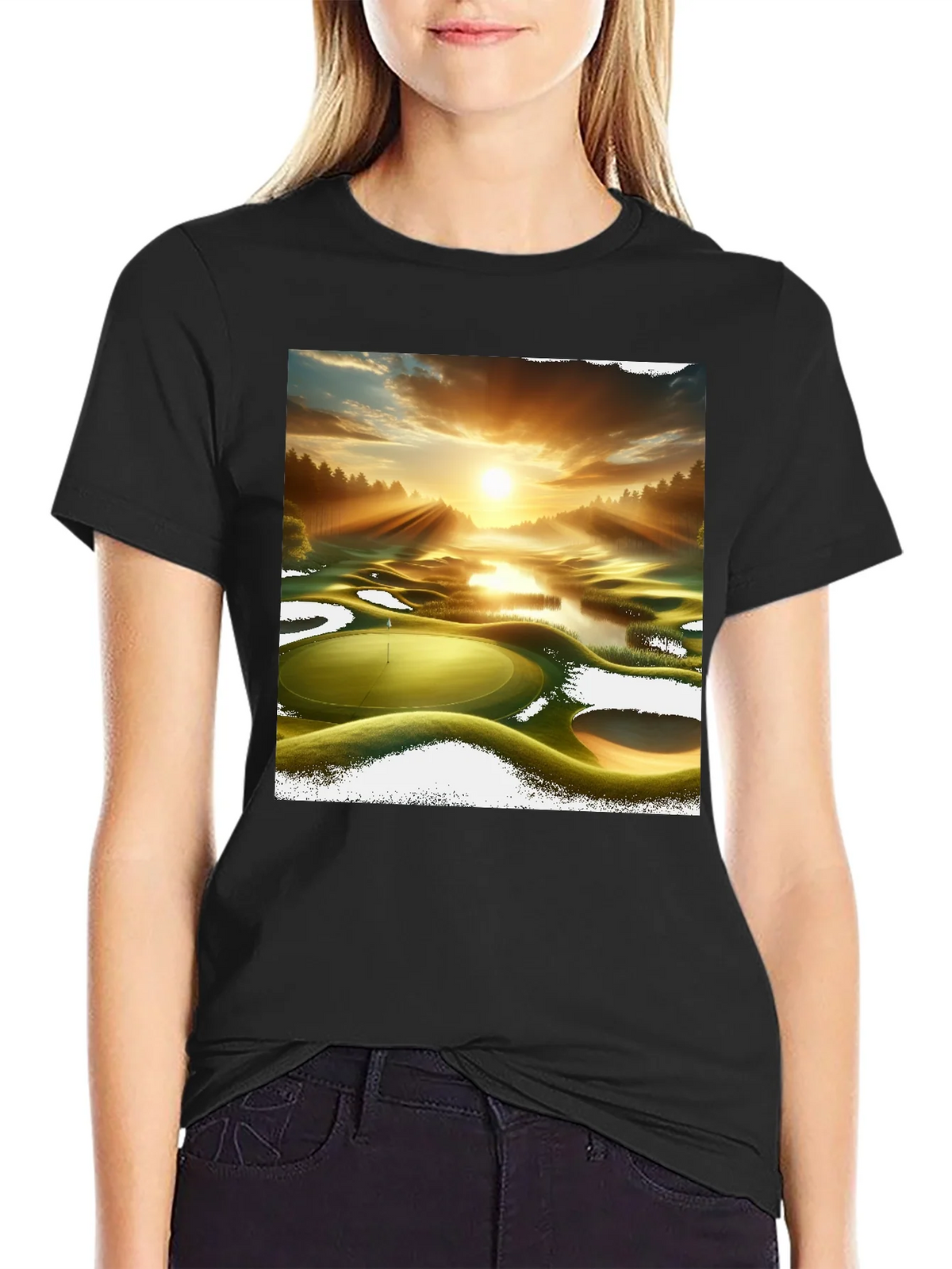 Golf Course Sunset Graphic Tee - Stylish and Comfortable product image 2