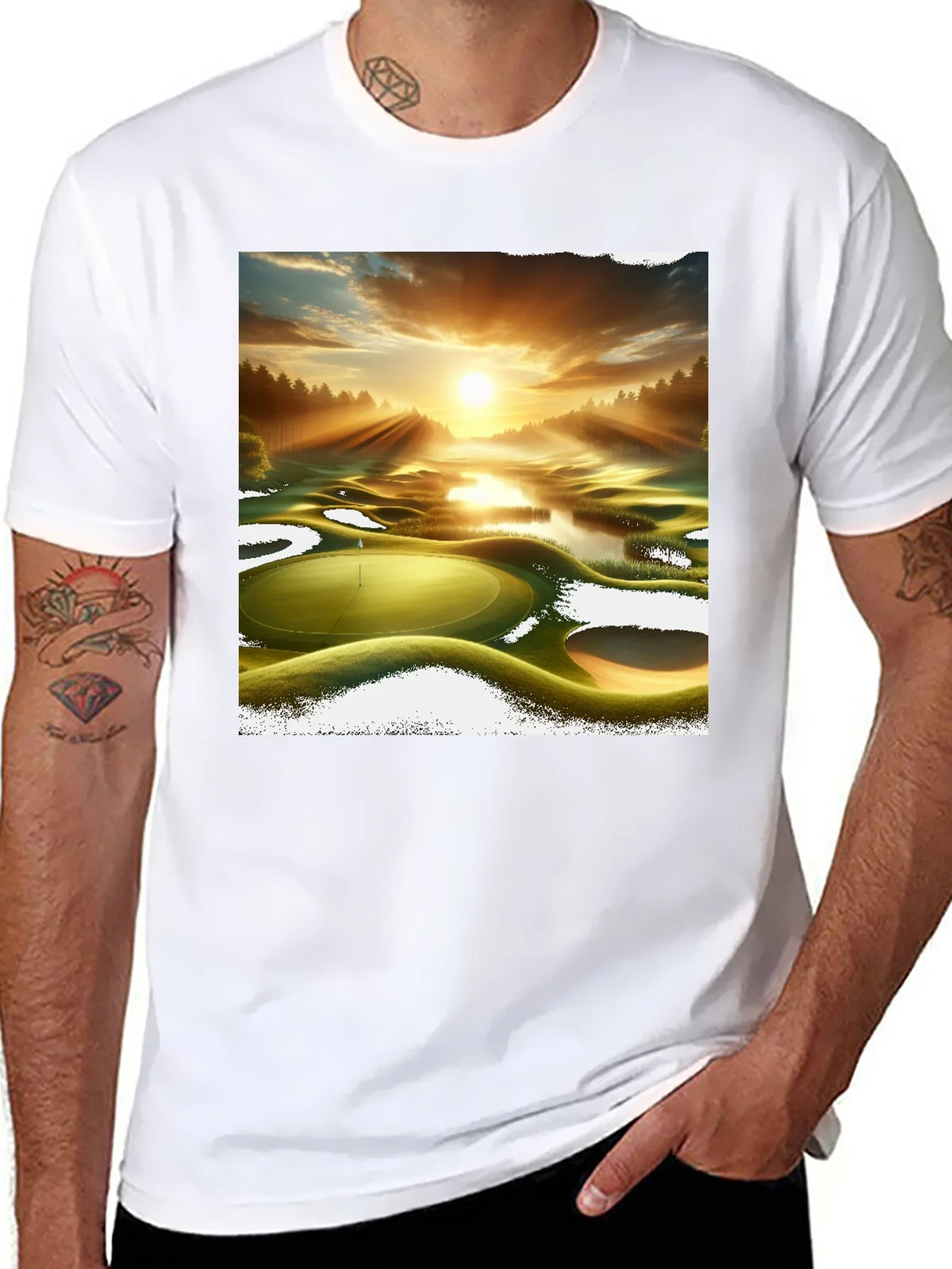 Golf Course Sunset Graphic Tee - Stylish and Comfortable product image 7