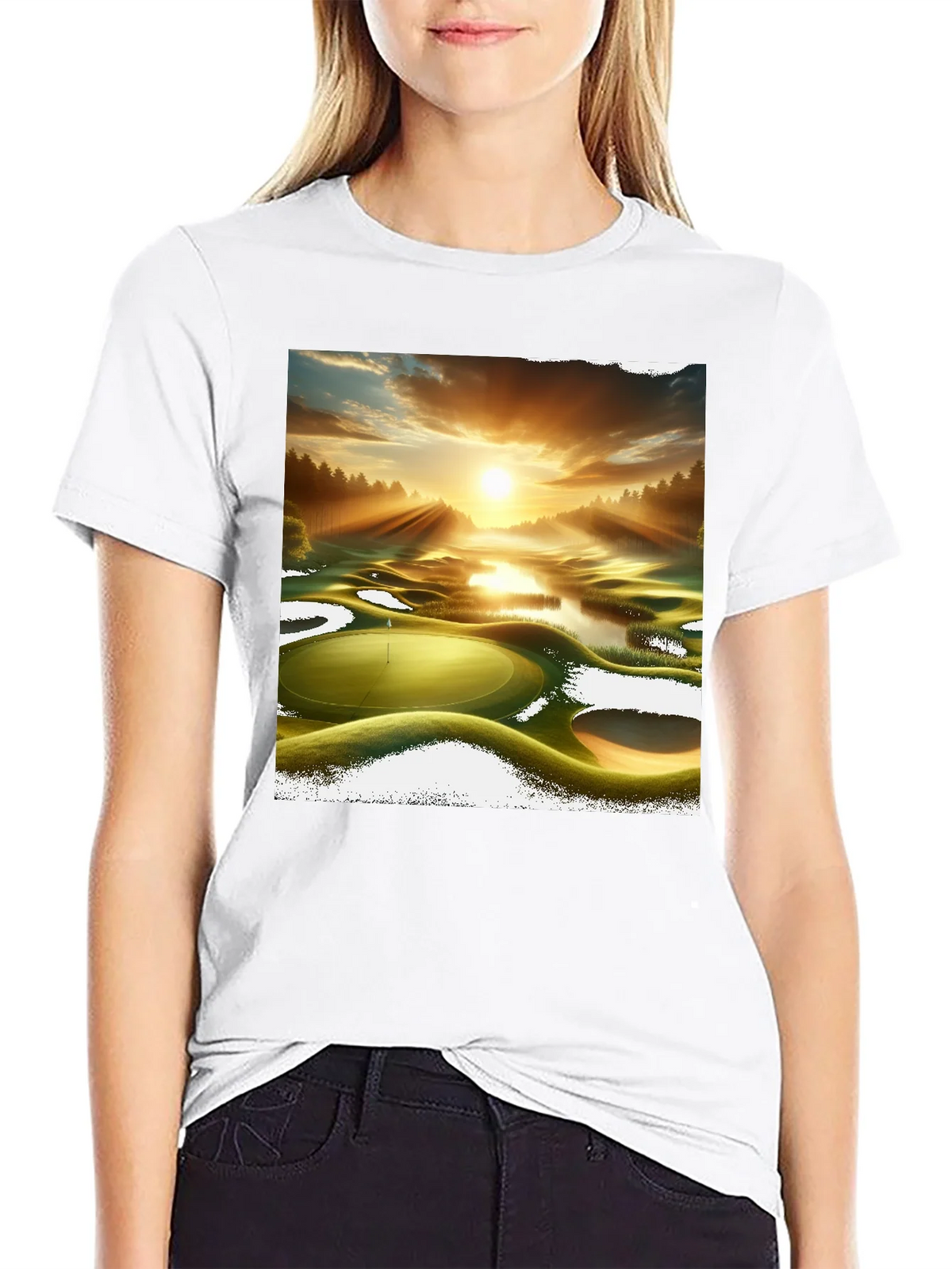 Golf Course Sunset Graphic Tee - Stylish and Comfortable product image 8