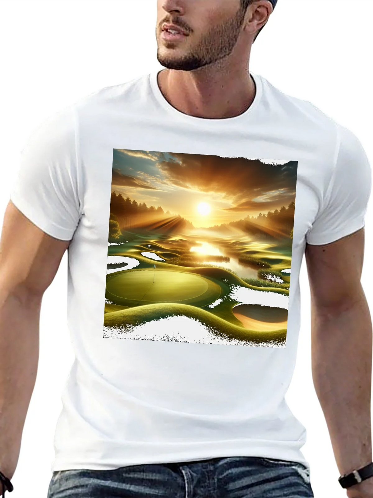 Golf Course Sunset Graphic Tee - Stylish and Comfortable product image 12
