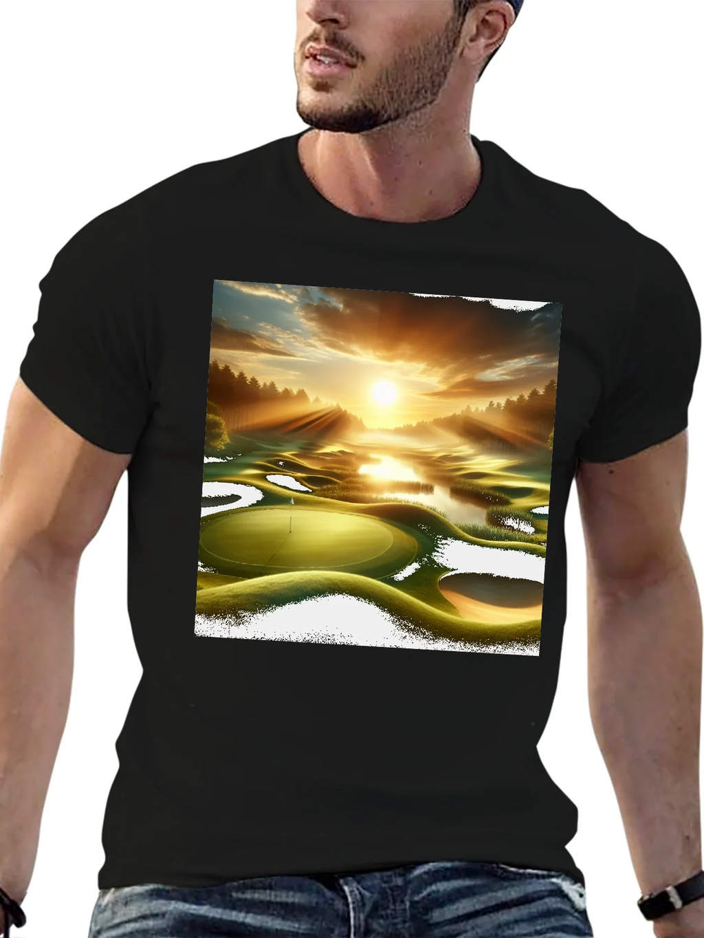 Golf Course Sunset Graphic Tee - Stylish and Comfortable product image 6