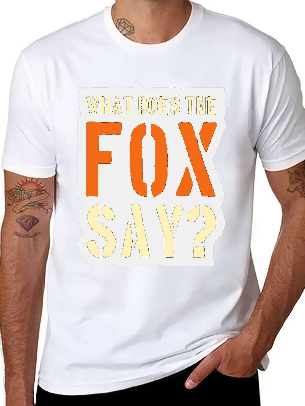 What Does the Fox Say? Black Graphic T-Shirt product image 7